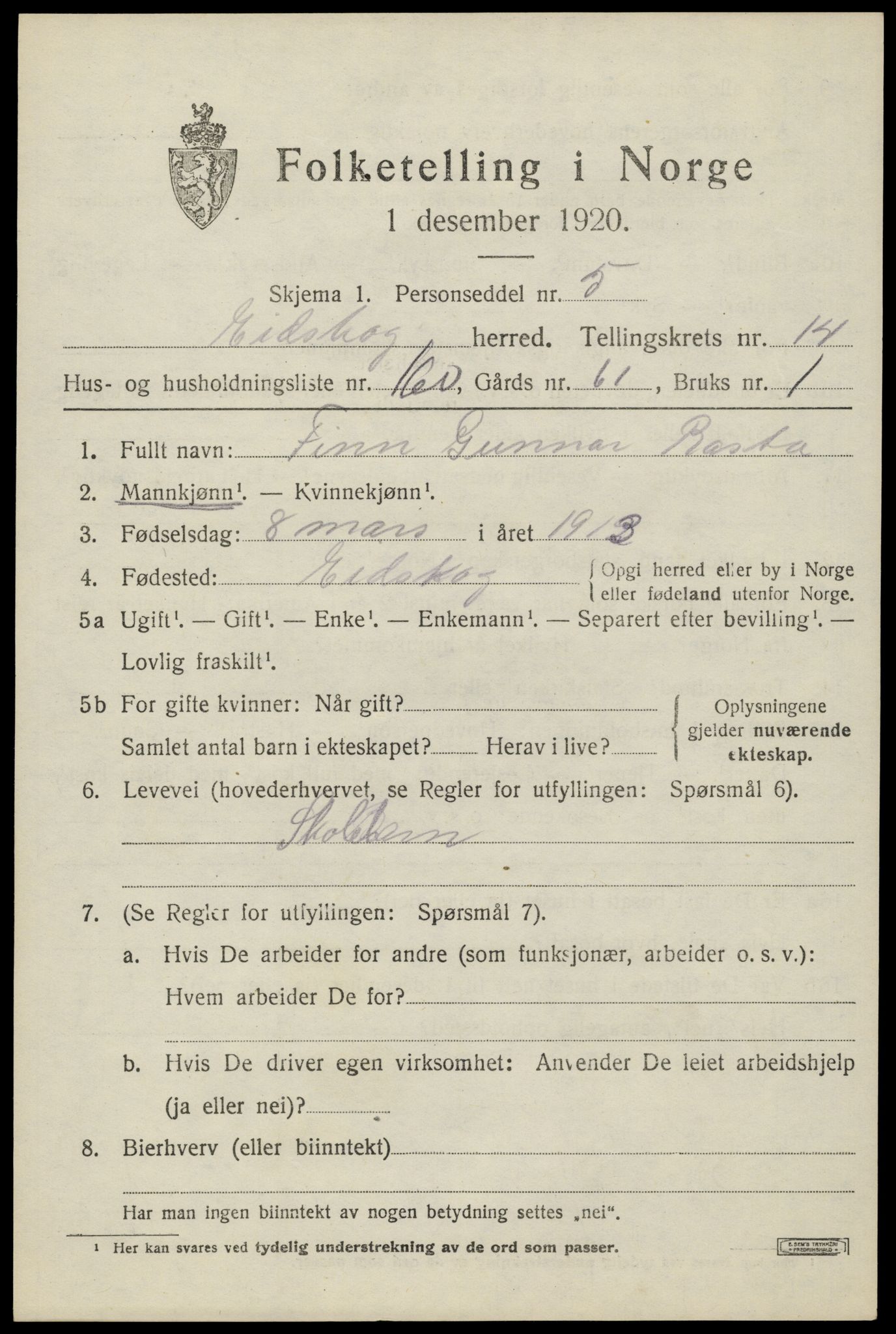 SAH, Folketelling 1920 for 0420 Eidskog herred, 1920, s. 15001