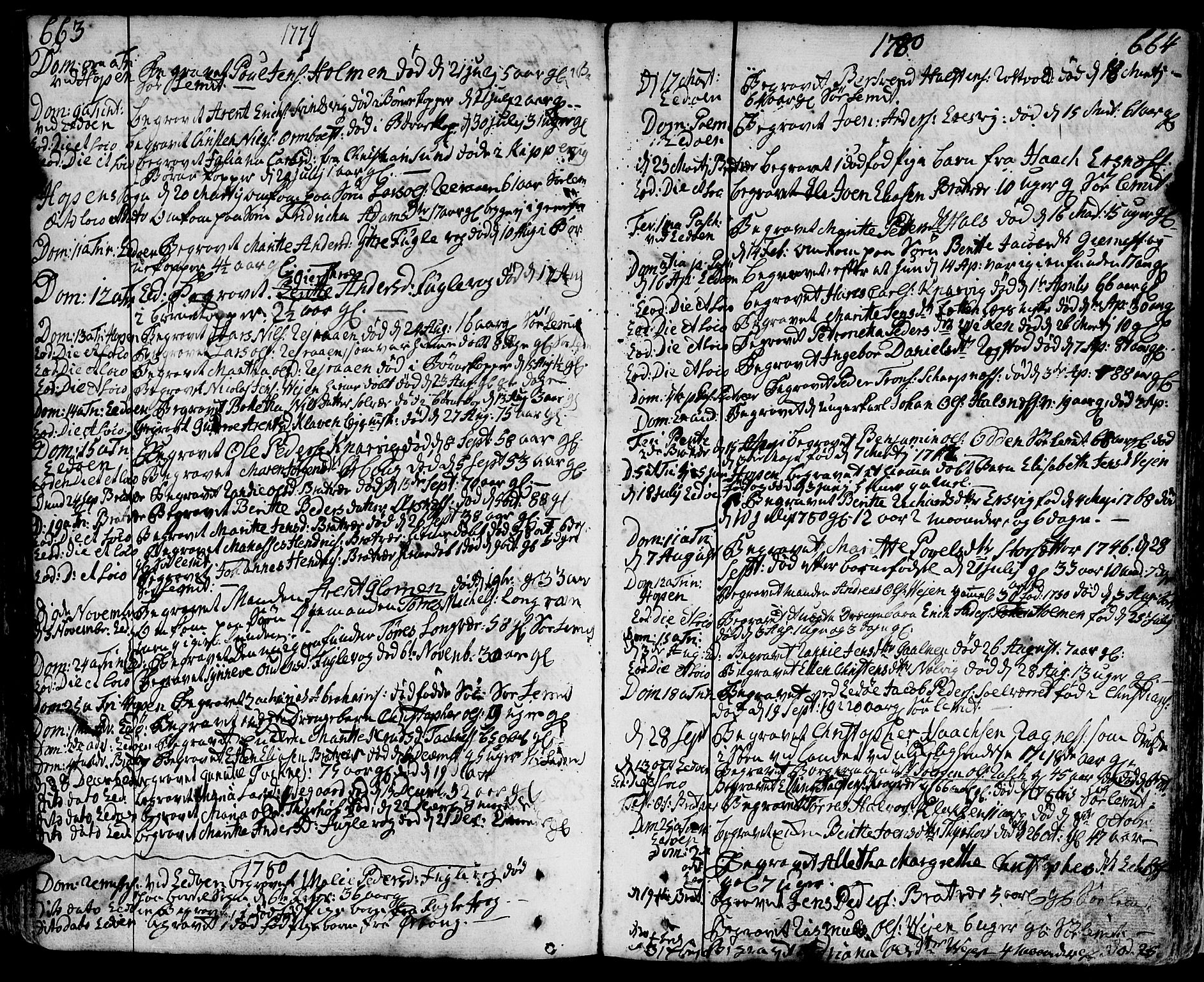 Ministerialprotokoller, klokkerbøker og fødselsregistre - Møre og Romsdal, AV/SAT-A-1454/581/L0932: Ministerialbok nr. 581A02, 1767-1823, s. 663-664