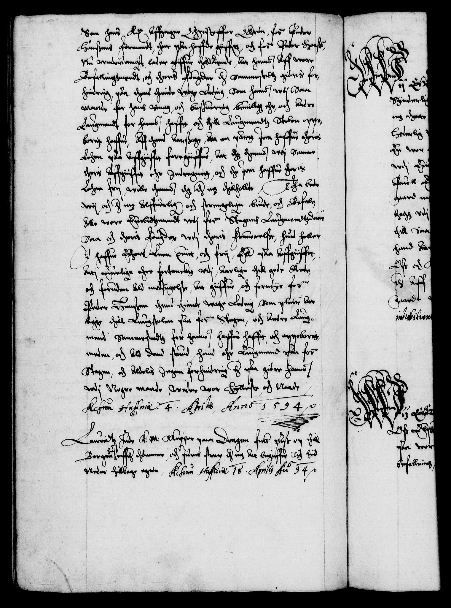 Danske Kanselli 1572-1799, RA/EA-3023/F/Fc/Fca/Fcaa/L0002: Norske registre (mikrofilm), 1588-1596, s. 224b
