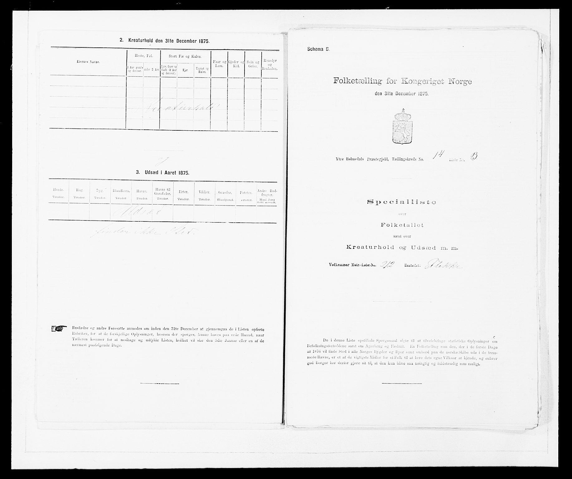 SAB, Folketelling 1875 for 1429P Ytre Holmedal prestegjeld, 1875, s. 931
