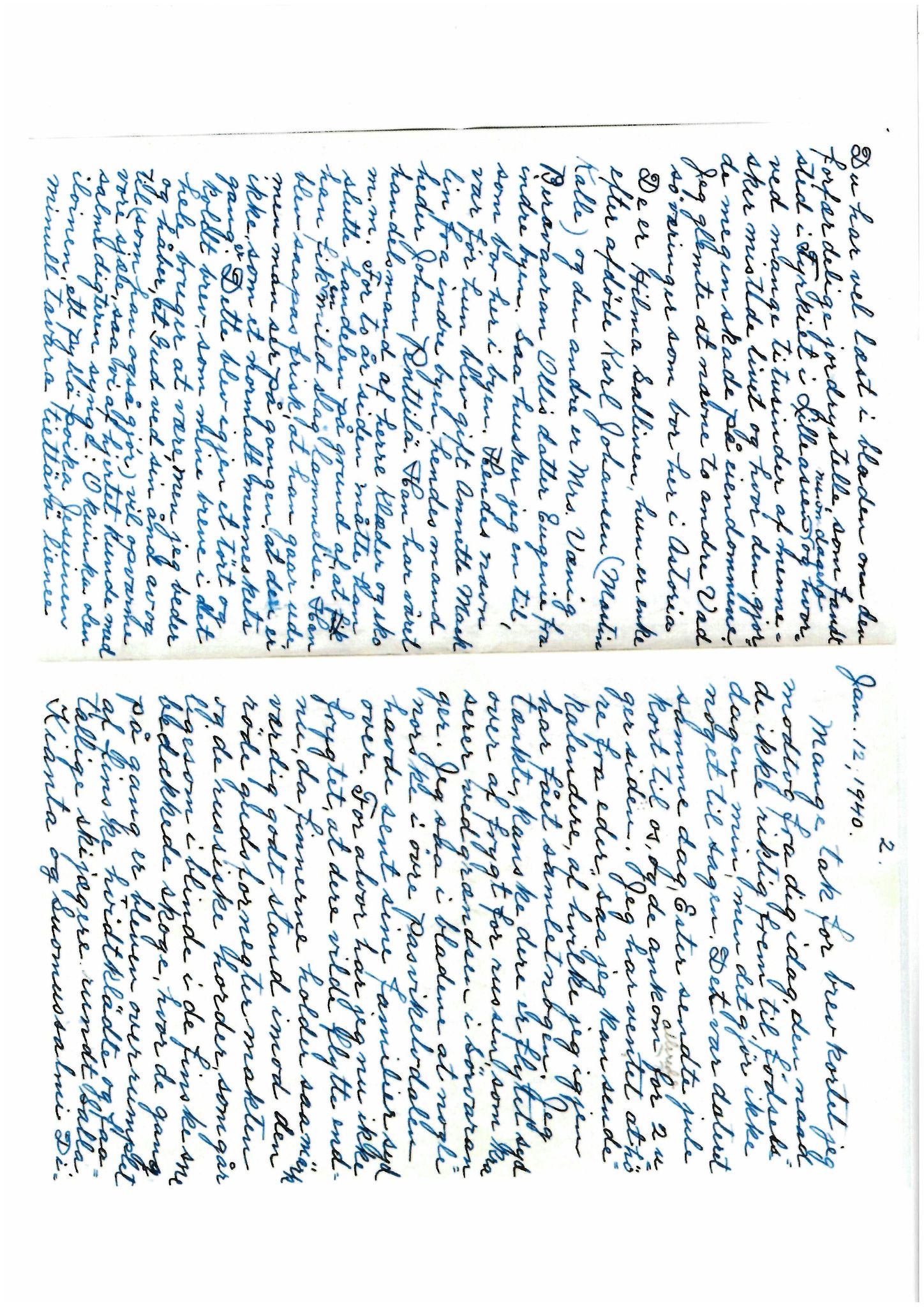 Elise Balos brevsamling, FMFB/A-1082/F/Fb/L0010: Brev fra Hans J. Lilleeng til sin mor Sofie Lilleeng, 1940