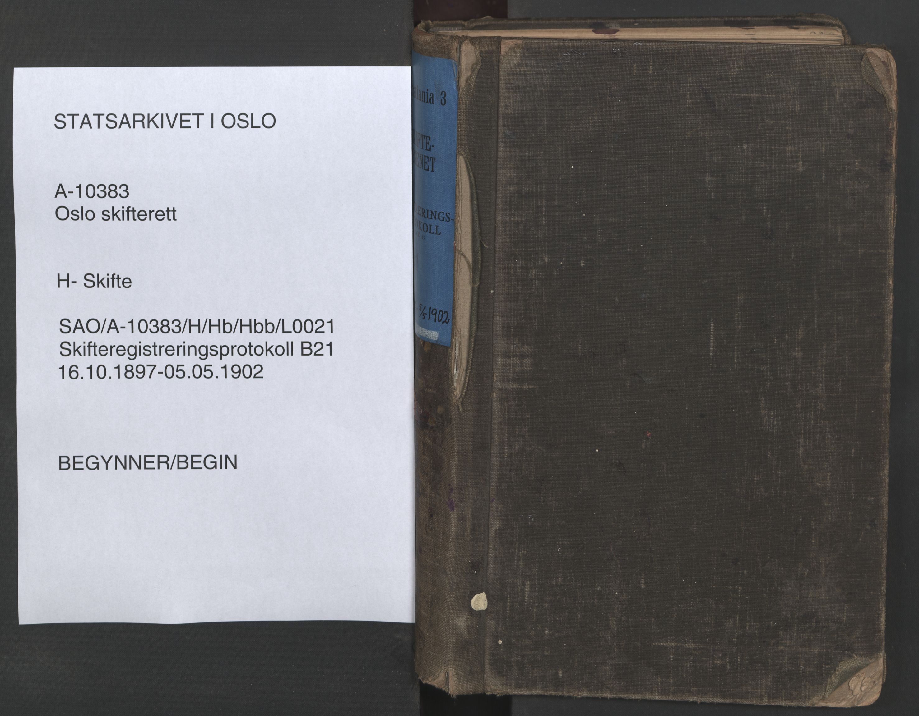 Oslo skifterett, SAO/A-10383/H/Hb/Hbb/L0021: Skifteregistreringsprotokoll, 1897-1902