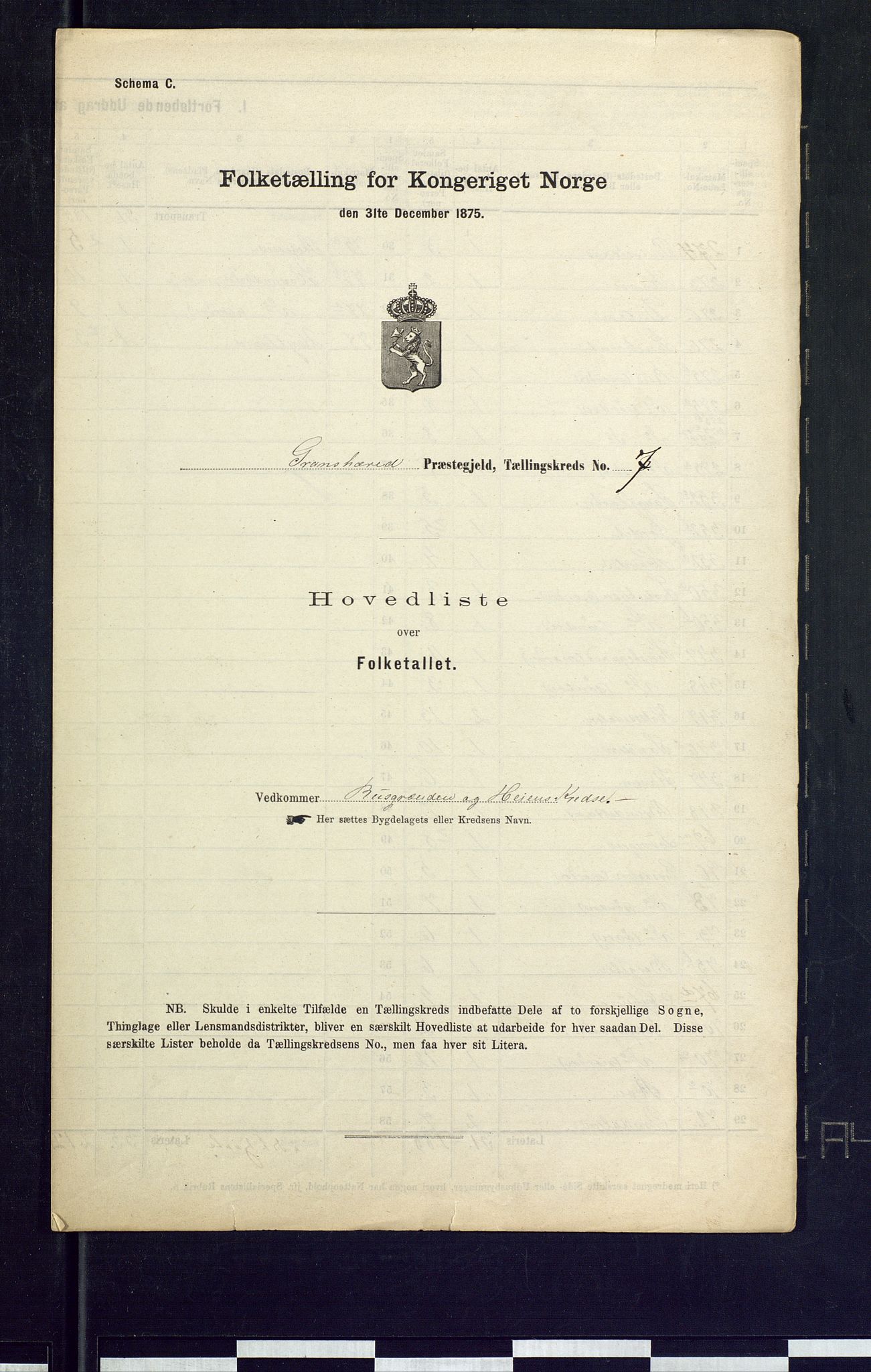 SAKO, Folketelling 1875 for 0824P Gransherad prestegjeld, 1875, s. 32