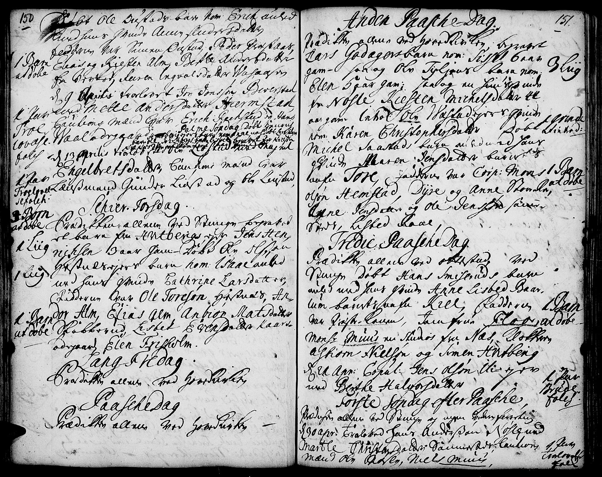 Stange prestekontor, AV/SAH-PREST-002/K/L0001: Ministerialbok nr. 1, 1714-1722, s. 150-151