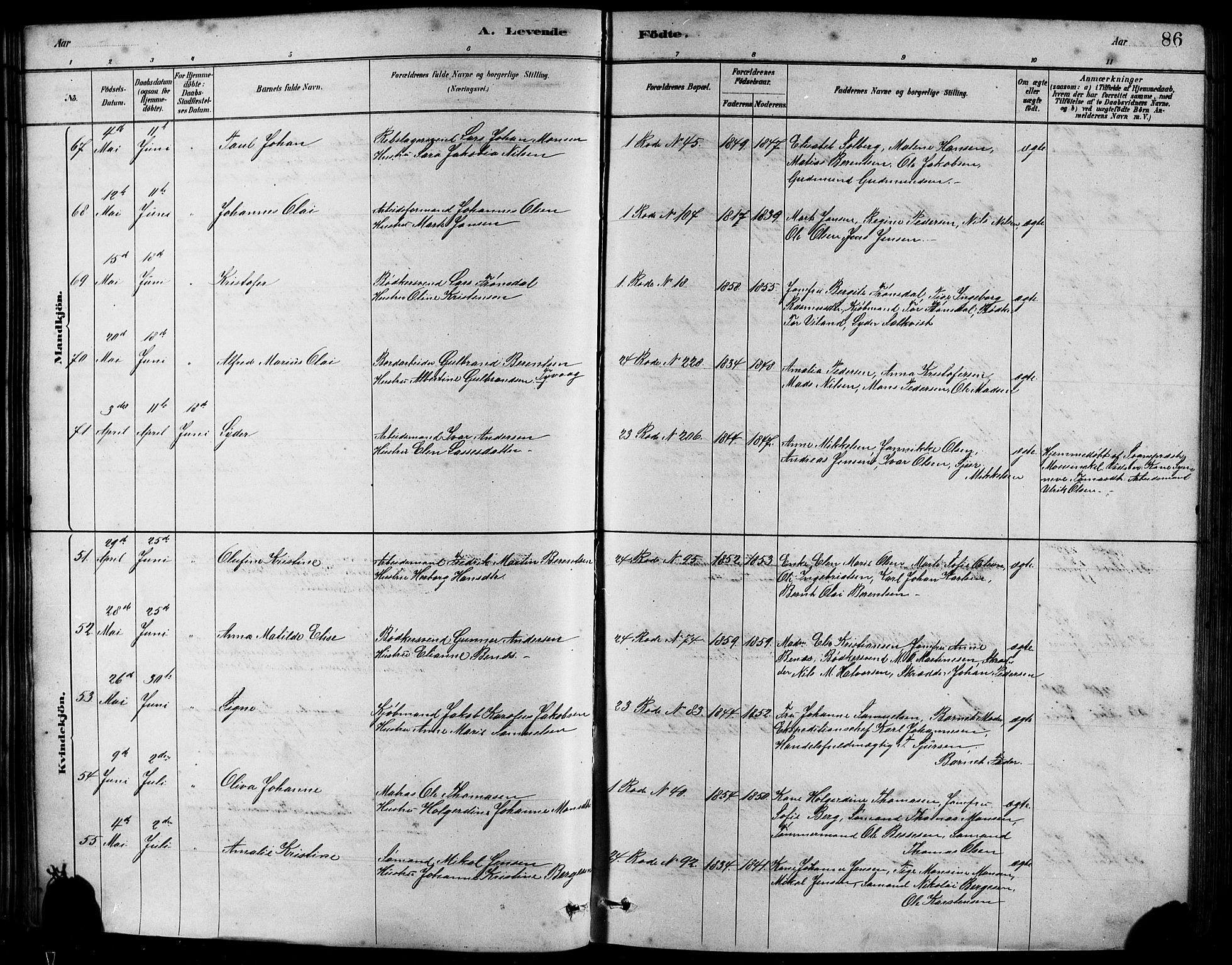Sandviken Sokneprestembete, AV/SAB-A-77601/H/Hb/L0001: Klokkerbok nr. A 2, 1879-1892, s. 86