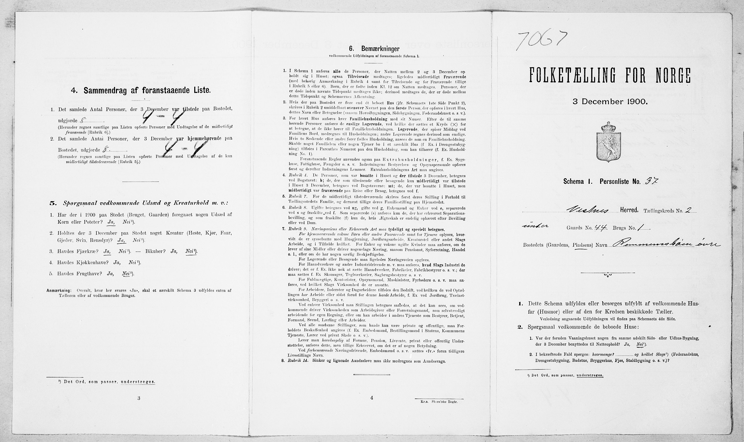 SAT, Folketelling 1900 for 1535 Vestnes herred, 1900, s. 237