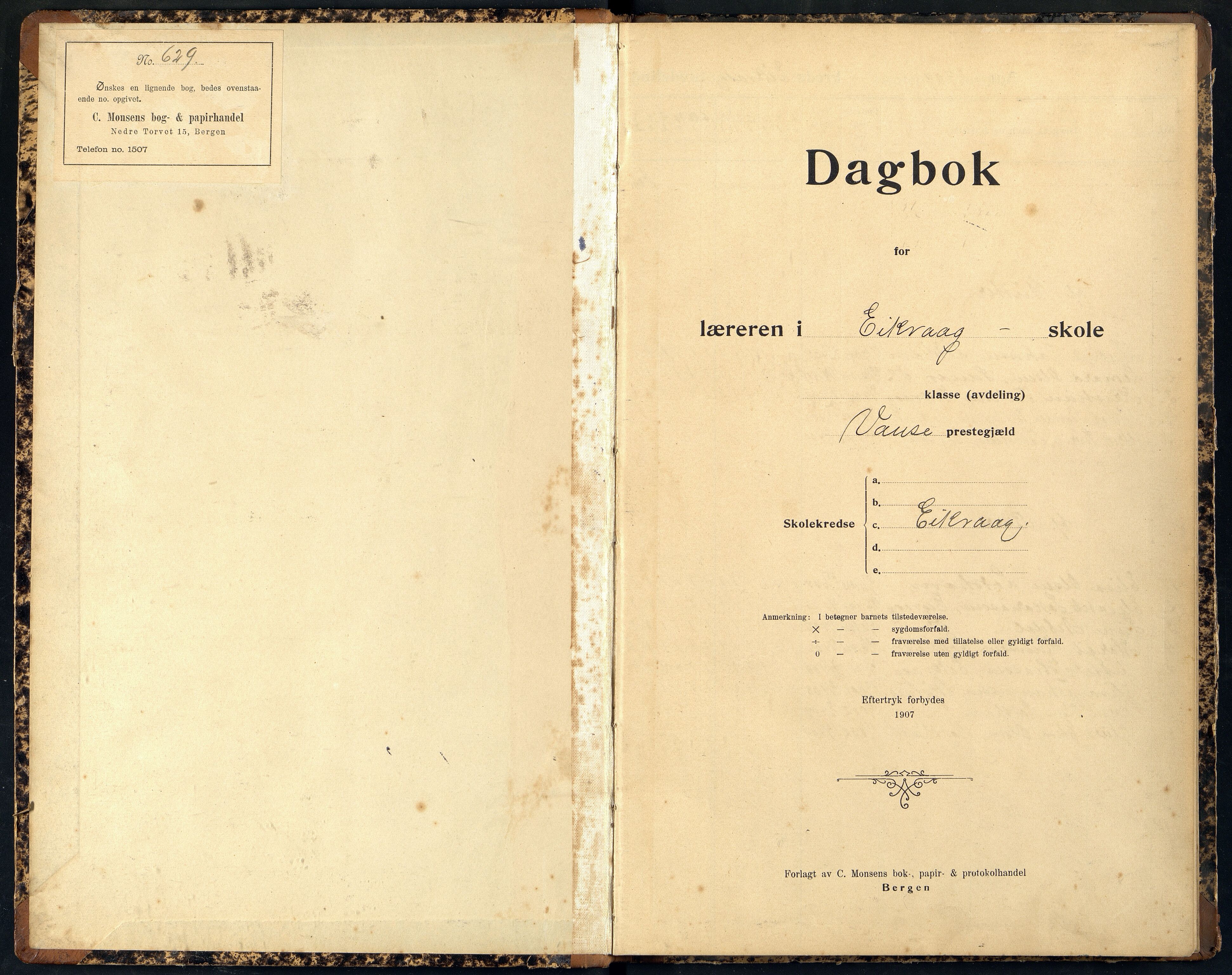 Lista kommune - Eikvåg Skole, ARKSOR/1003LI551/I/L0003: Dagbok, 1909-1922