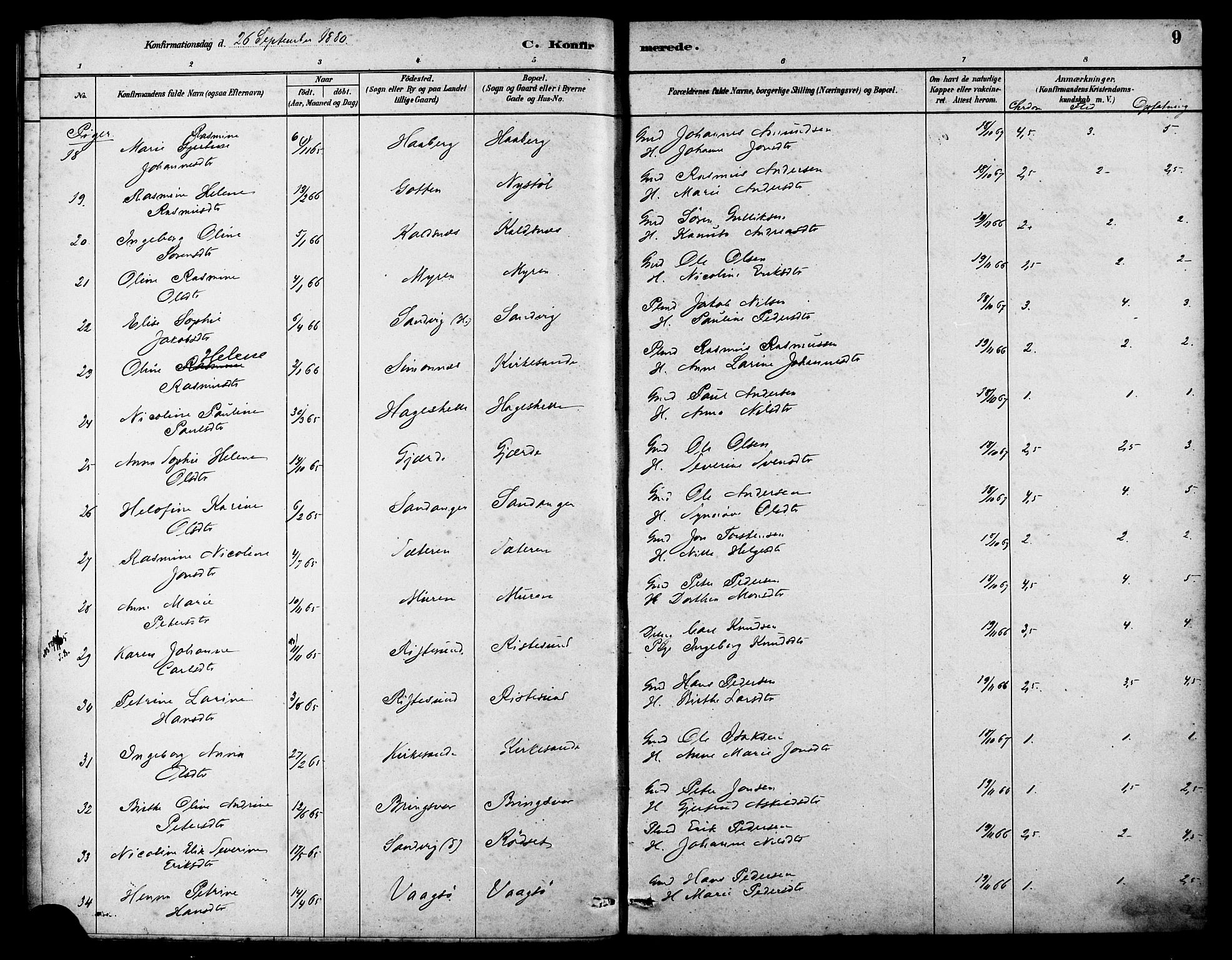 Ministerialprotokoller, klokkerbøker og fødselsregistre - Møre og Romsdal, AV/SAT-A-1454/503/L0036: Ministerialbok nr. 503A04, 1879-1883, s. 9