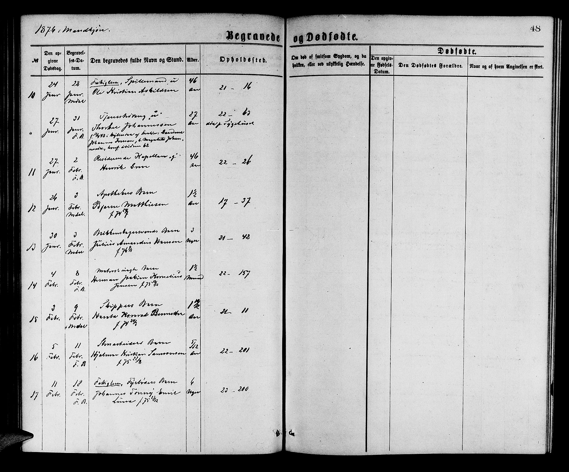 Korskirken sokneprestembete, AV/SAB-A-76101/H/Hab: Klokkerbok nr. E 3, 1871-1883, s. 48