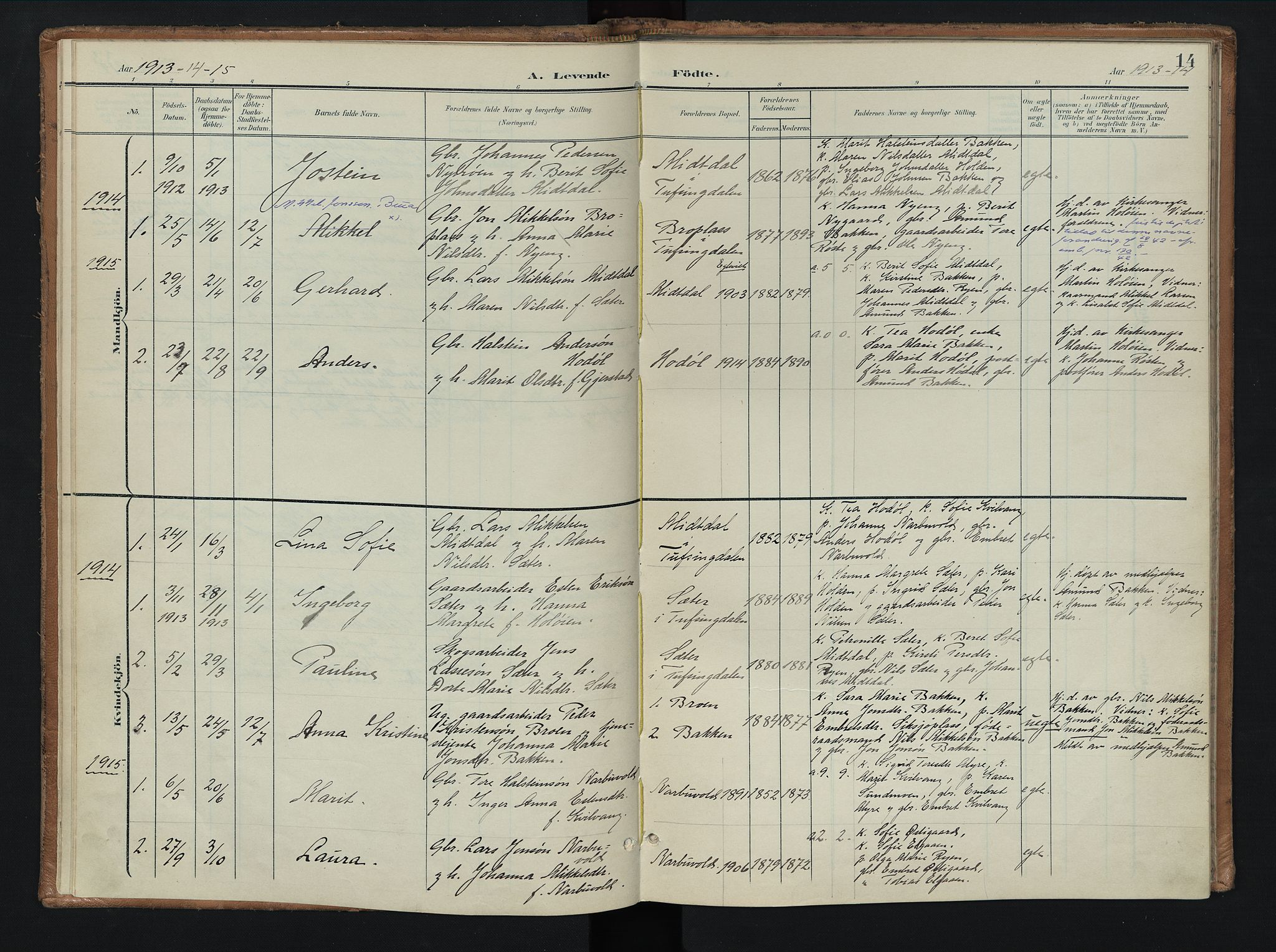 Tolga prestekontor, AV/SAH-PREST-062/K/L0010: Ministerialbok nr. 10, 1901-1915, s. 14