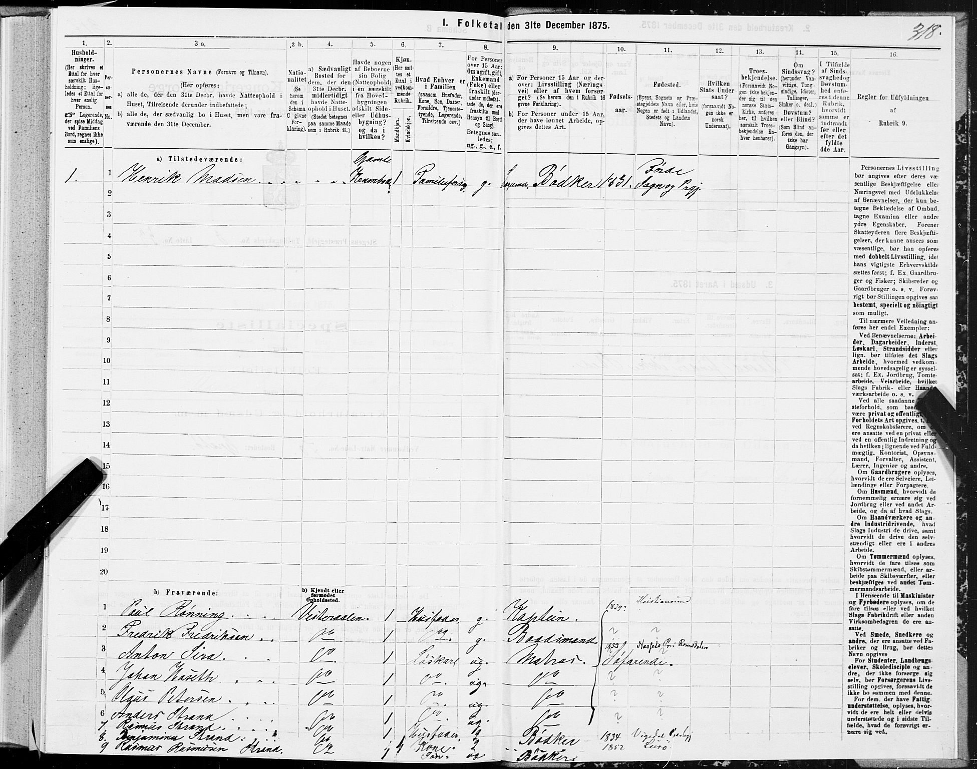 SAT, Folketelling 1875 for 1848P Steigen prestegjeld, 1875, s. 1318