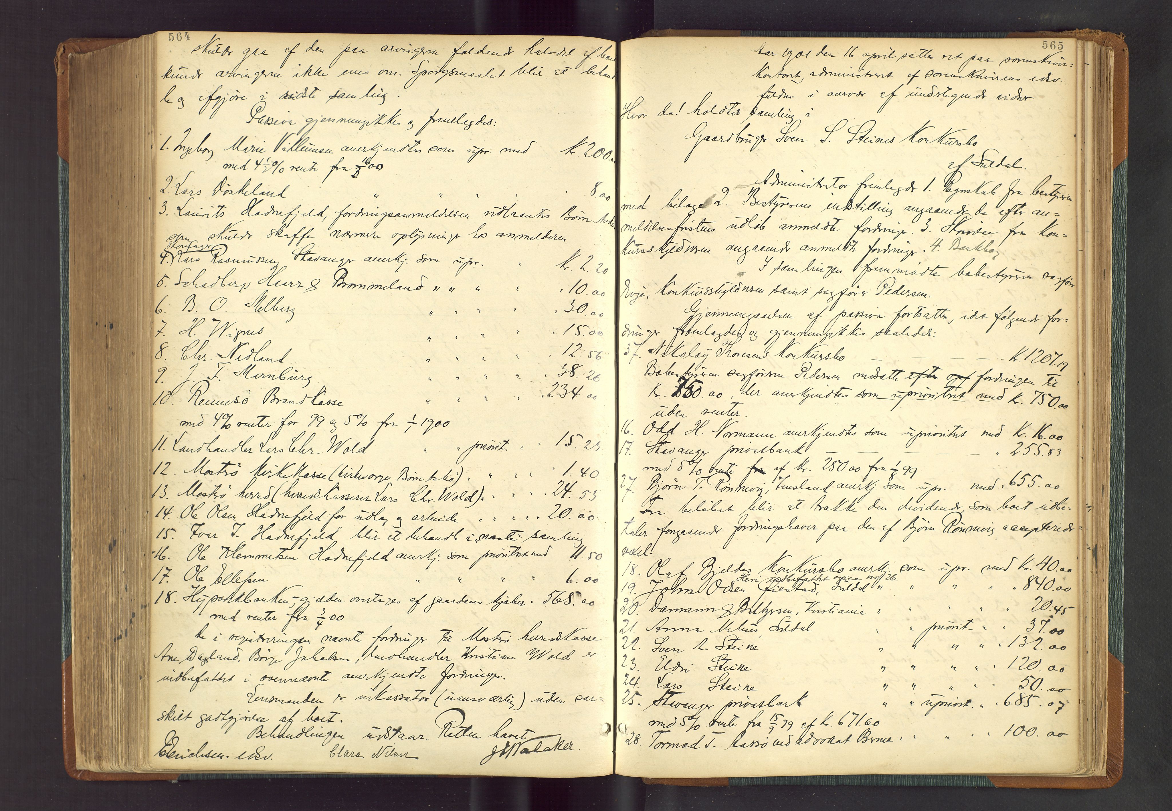 Ryfylke tingrett, AV/SAST-A-100055/001/IV/IVF/L0013: Skifteforhandlingsprotokoll D2 Høle og Rennesøy, 1880-1902, s. 564-565