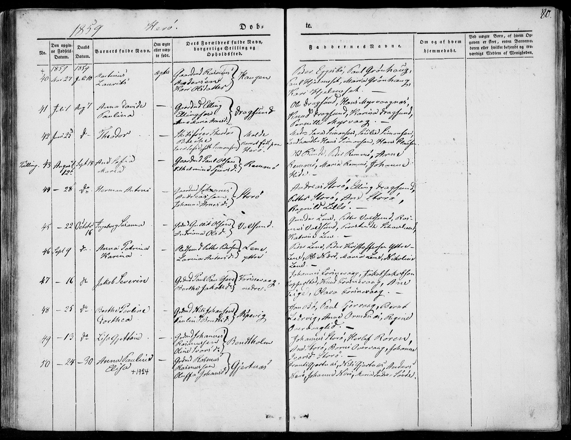 Ministerialprotokoller, klokkerbøker og fødselsregistre - Møre og Romsdal, AV/SAT-A-1454/507/L0070: Ministerialbok nr. 507A05, 1842-1873, s. 80