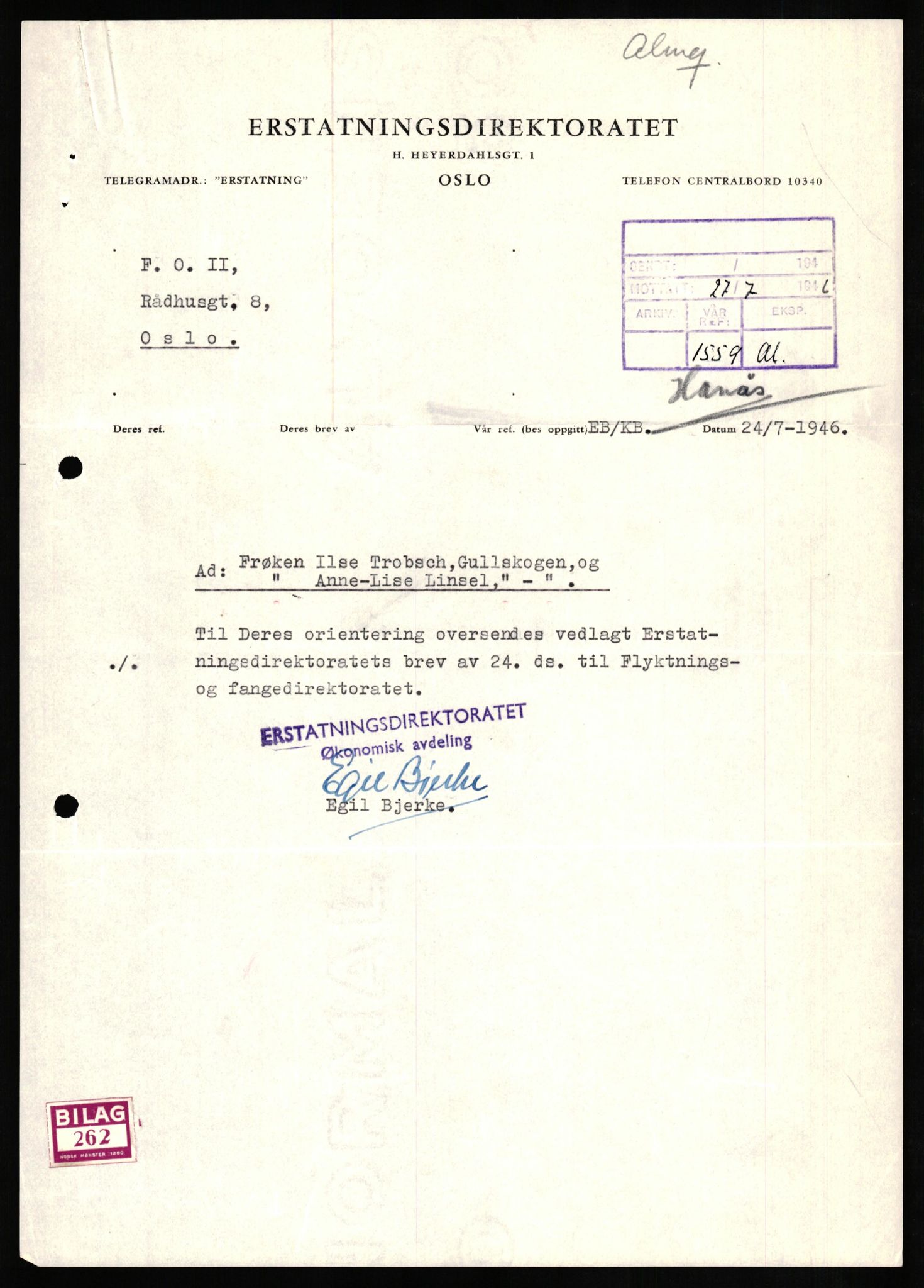 Forsvaret, Forsvarets overkommando II, AV/RA-RAFA-3915/D/Db/L0020: CI Questionaires. Tyske okkupasjonsstyrker i Norge. Tyskere., 1945-1946, s. 248