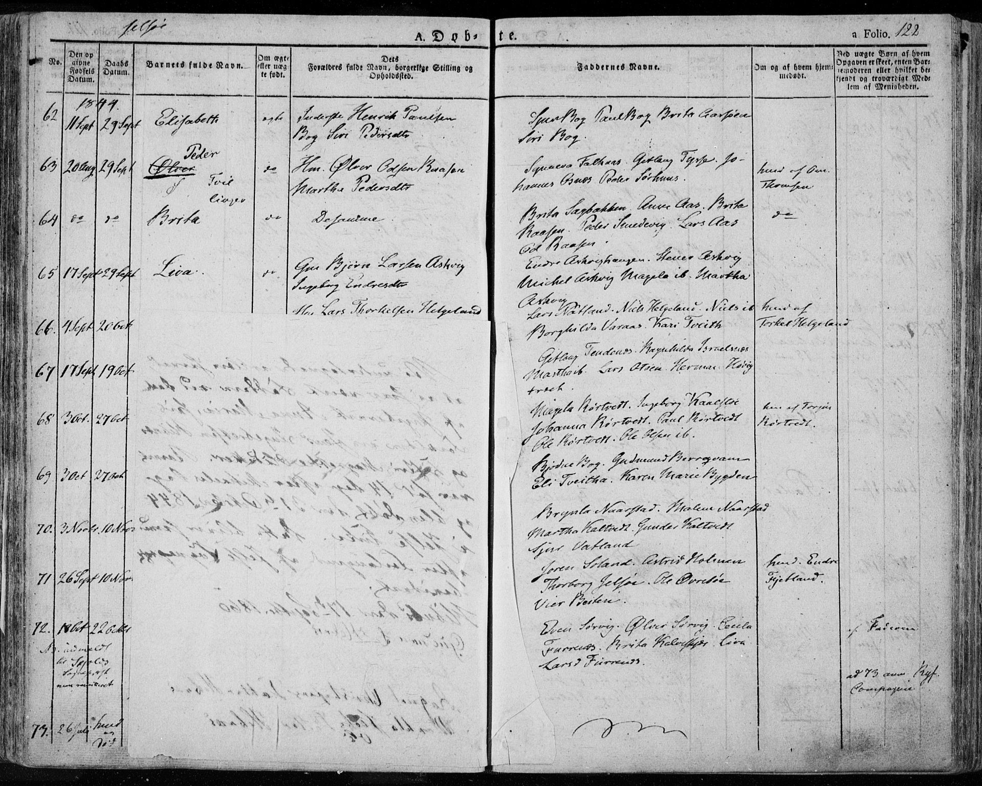 Jelsa sokneprestkontor, AV/SAST-A-101842/01/IV: Ministerialbok nr. A 6.1, 1828-1853, s. 122