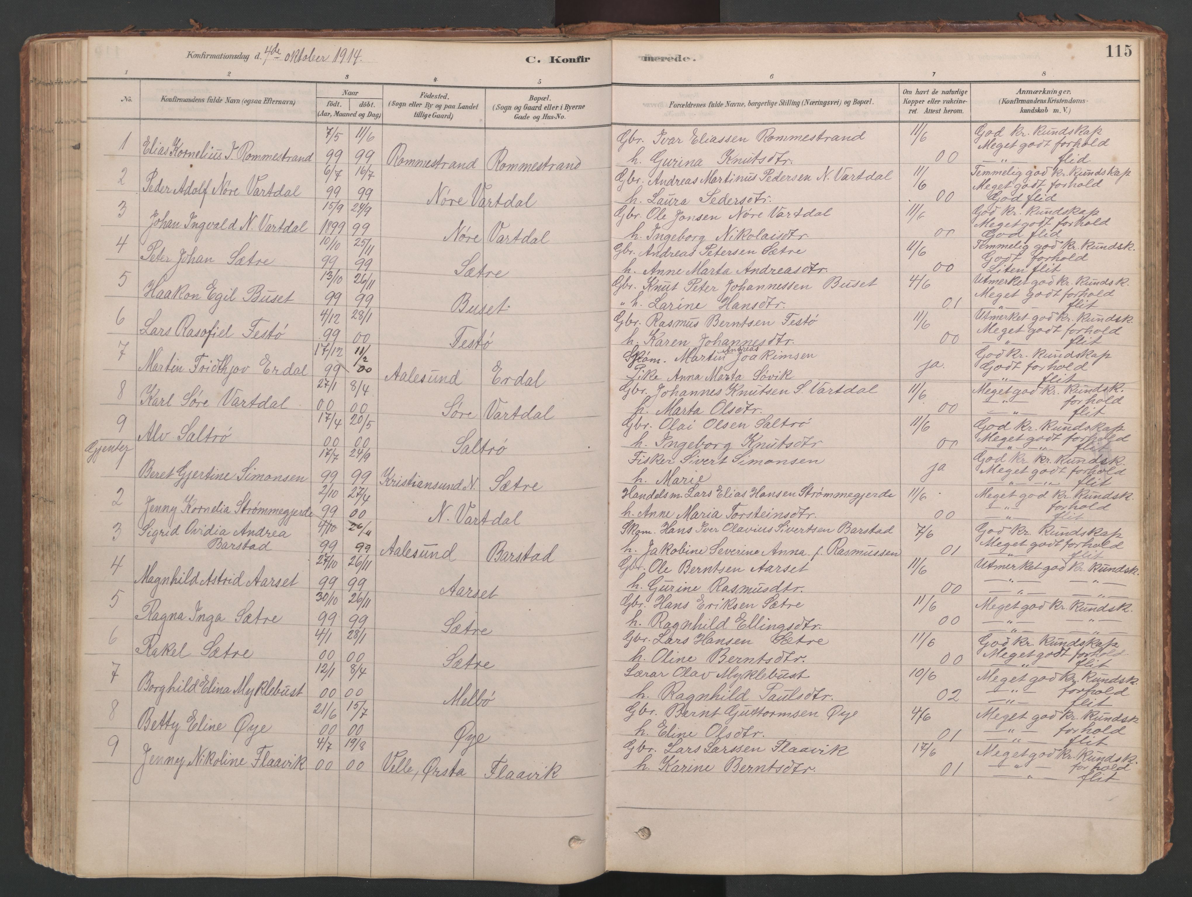 Ministerialprotokoller, klokkerbøker og fødselsregistre - Møre og Romsdal, AV/SAT-A-1454/514/L0201: Klokkerbok nr. 514C01, 1878-1919, s. 115