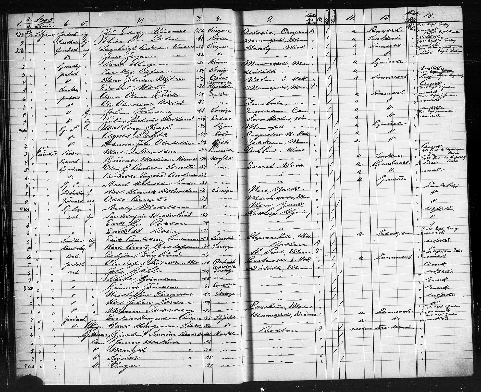 Trondheim politikammer, AV/SAT-A-1887/1/32/L0013: Emigrantprotokoll XII, 1904-1907