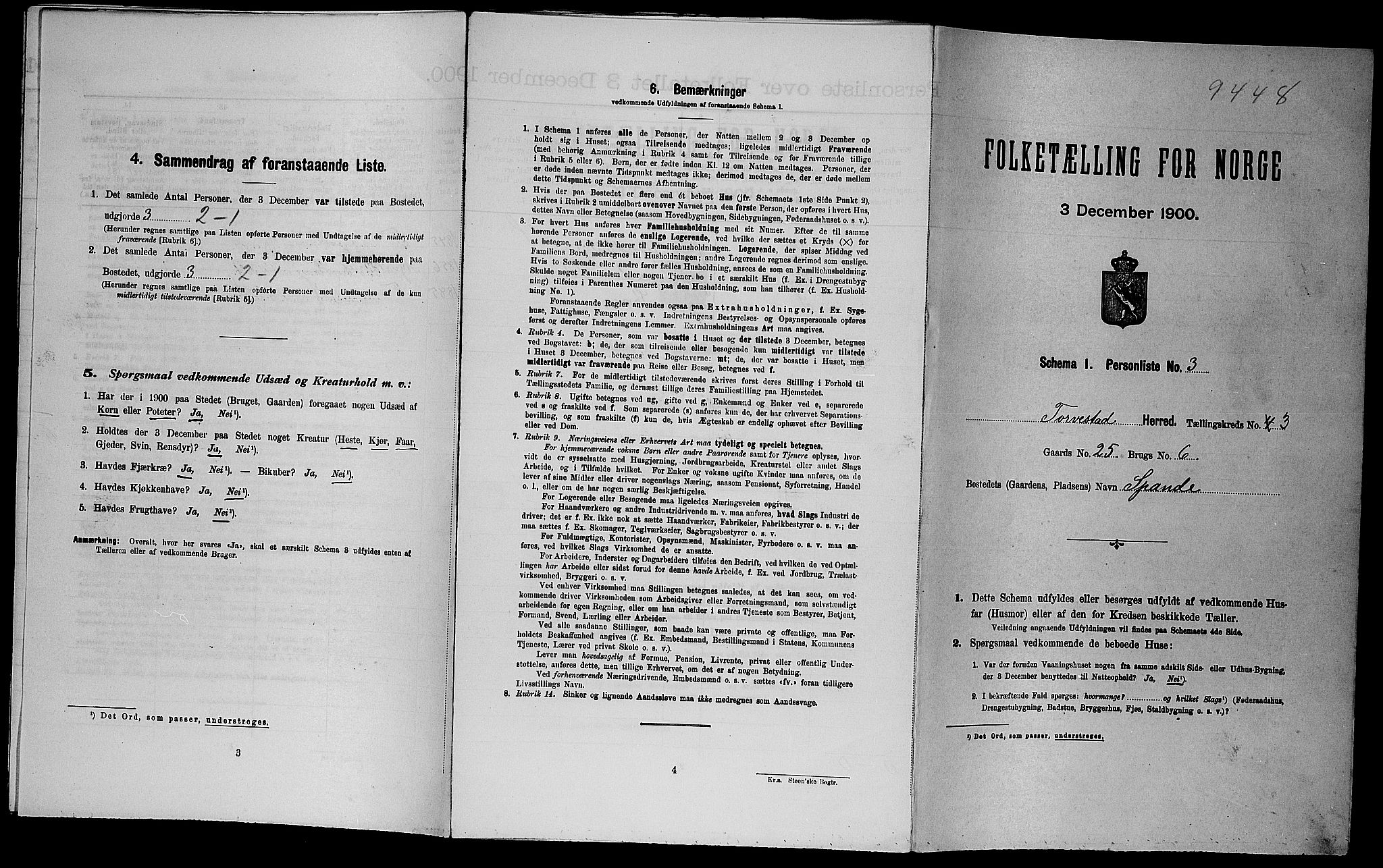 SAST, Folketelling 1900 for 1152 Torvastad herred, 1900, s. 445