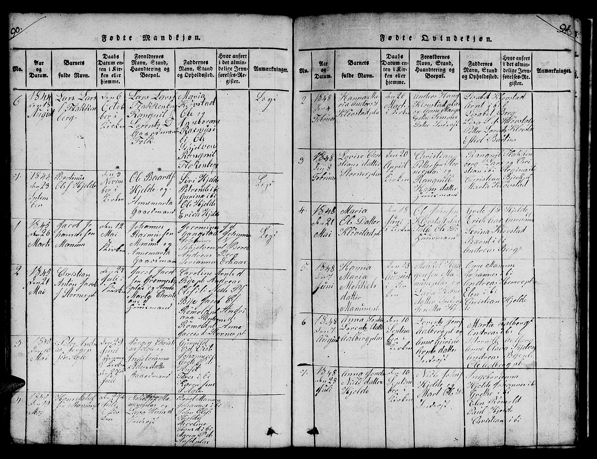 Ministerialprotokoller, klokkerbøker og fødselsregistre - Nord-Trøndelag, SAT/A-1458/732/L0317: Klokkerbok nr. 732C01, 1816-1881, s. 90-91