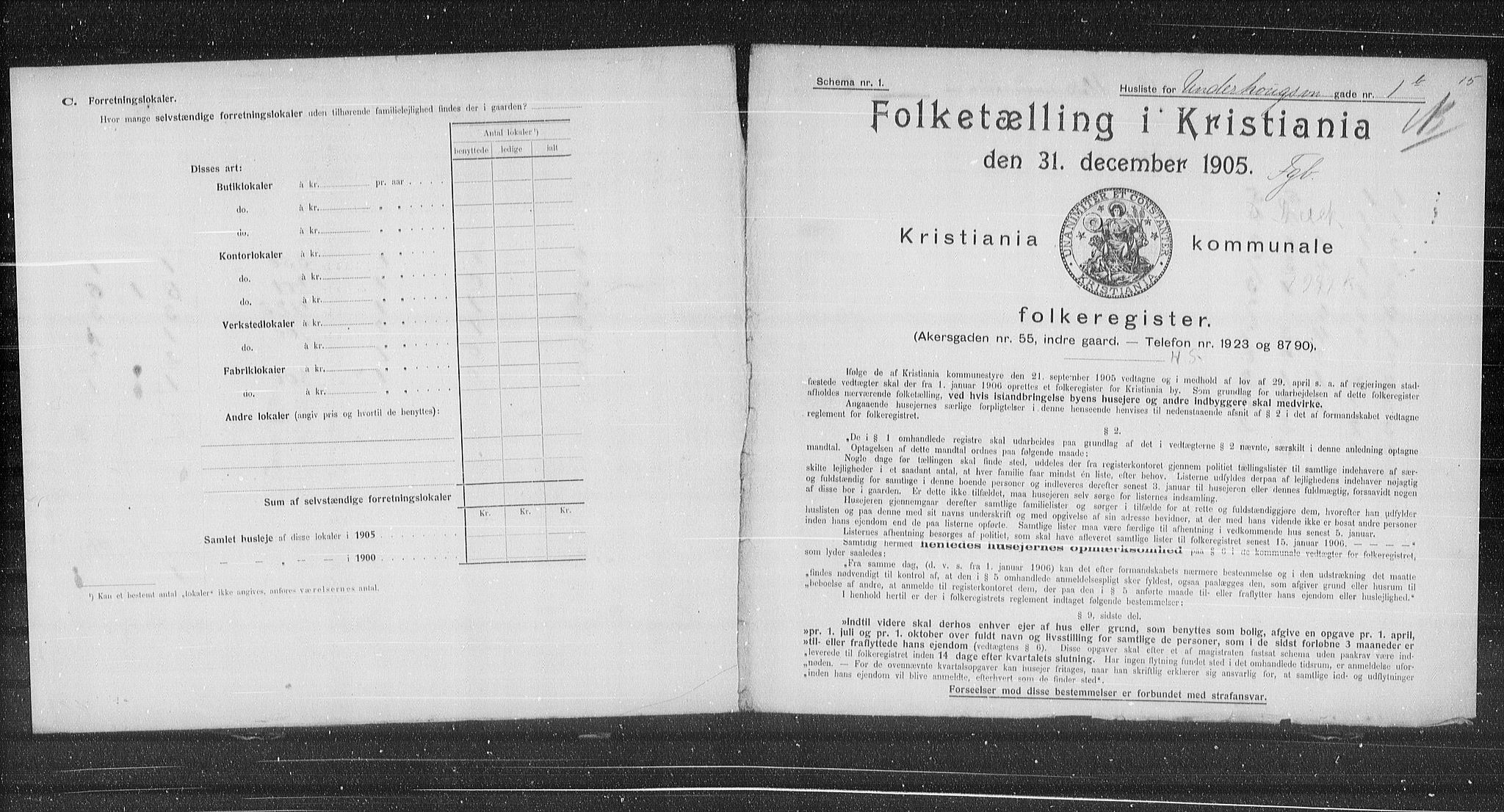OBA, Kommunal folketelling 31.12.1905 for Kristiania kjøpstad, 1905, s. 62876