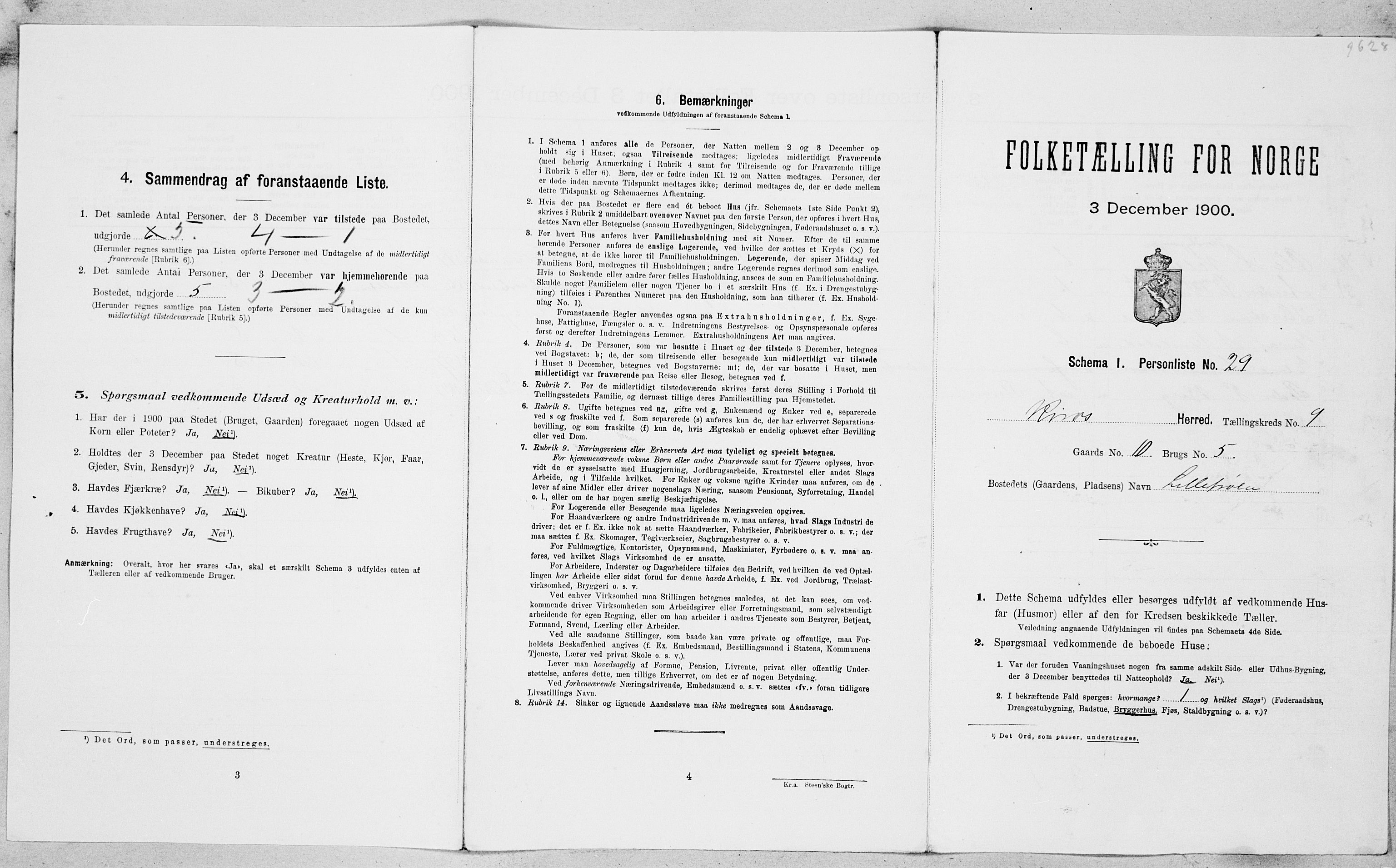SAT, Folketelling 1900 for 1640 Røros herred, 1900, s. 1070