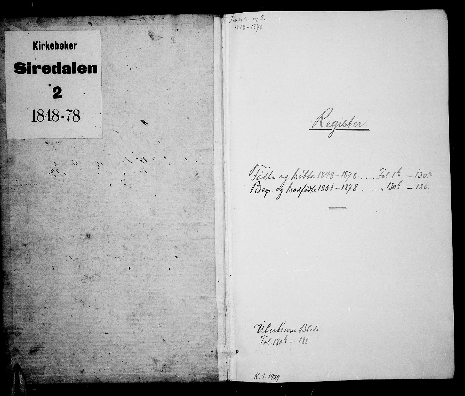 Sirdal sokneprestkontor, SAK/1111-0036/F/Fb/Fbb/L0002: Klokkerbok nr. B 2, 1848-1878