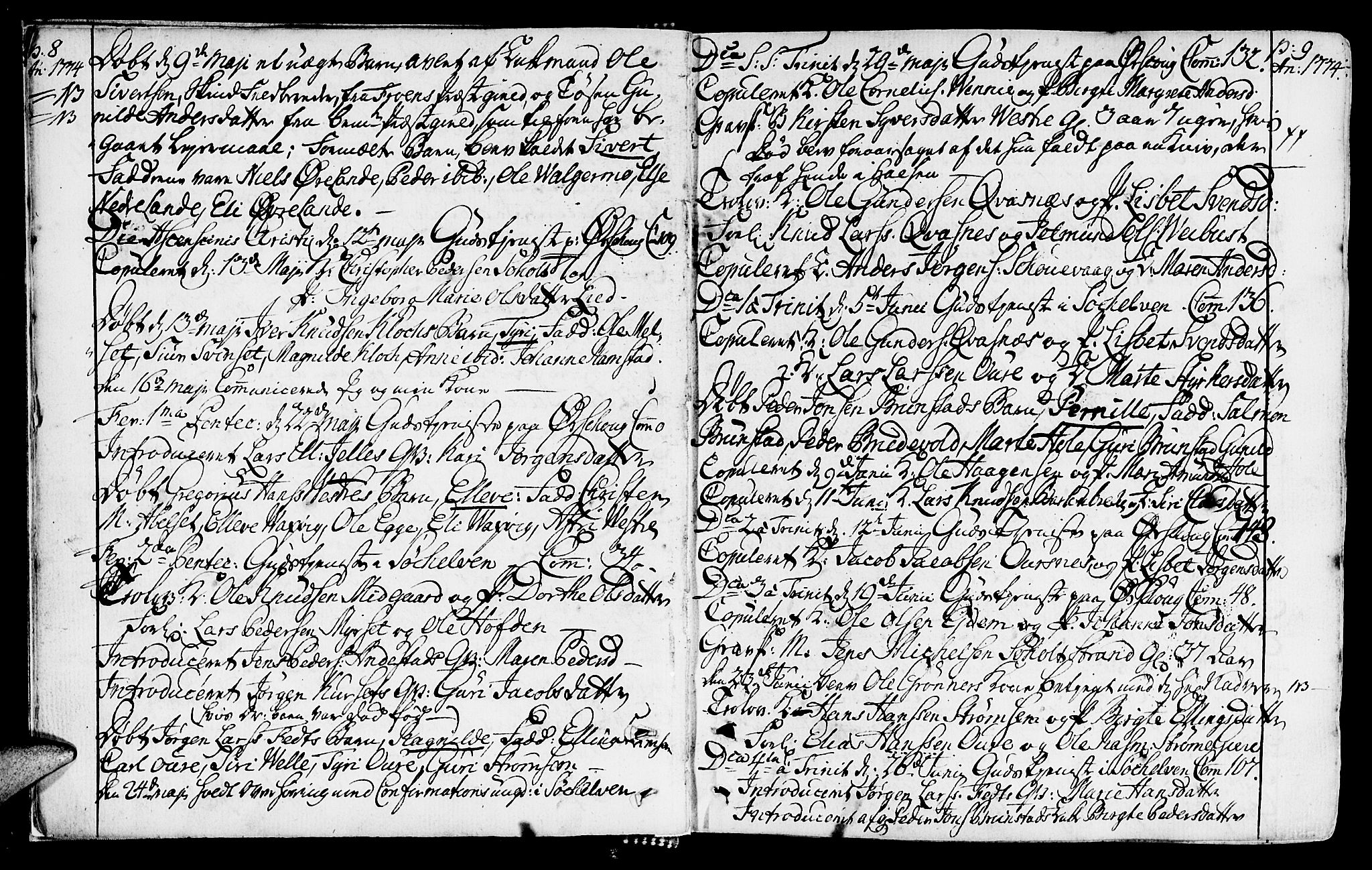 Ministerialprotokoller, klokkerbøker og fødselsregistre - Møre og Romsdal, AV/SAT-A-1454/522/L0308: Ministerialbok nr. 522A03, 1773-1809, s. 8-9