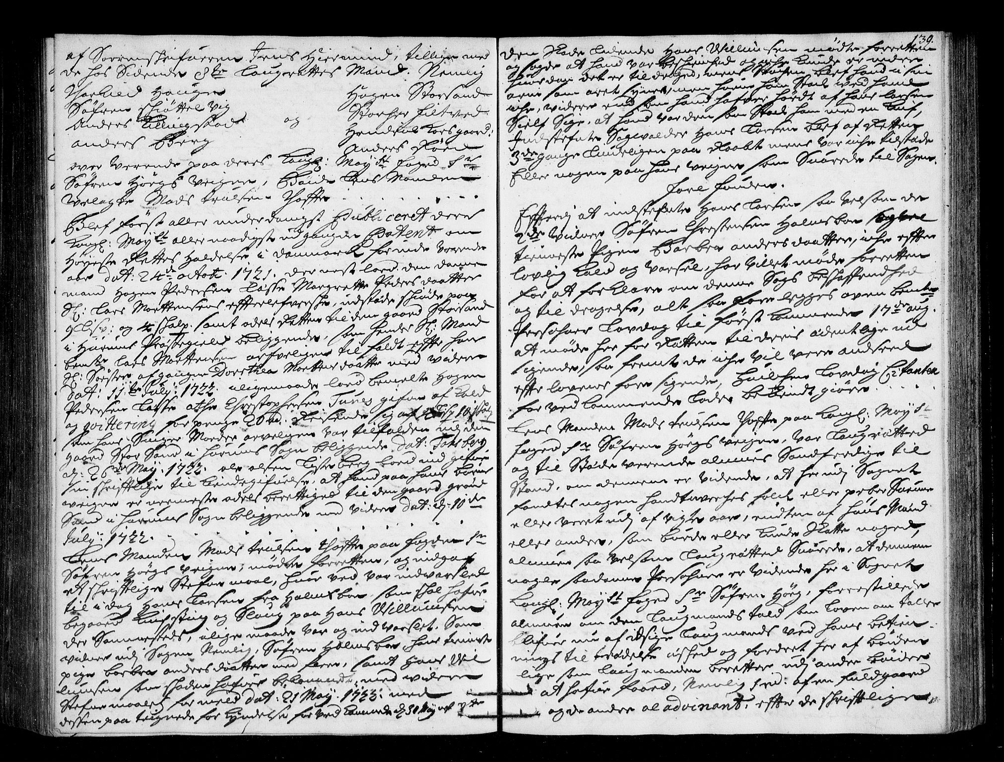 Lier, Røyken og Hurum sorenskriveri, AV/SAKO-A-89/F/Fa/L0045: Tingbok, 1721-1724, s. 139
