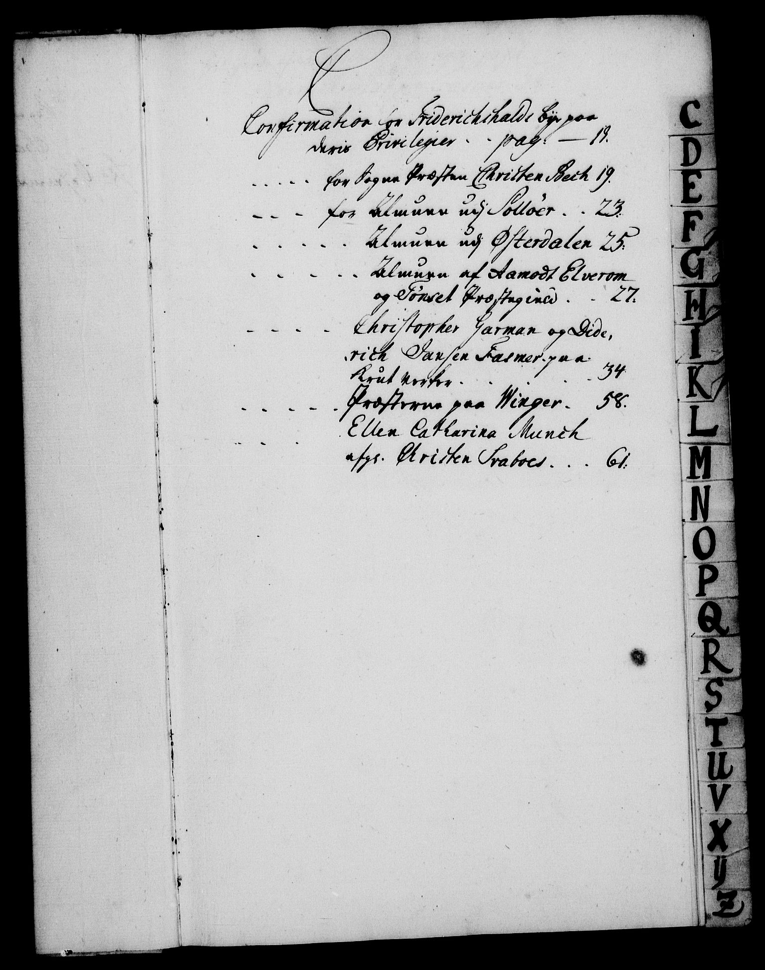 Rentekammeret, Kammerkanselliet, RA/EA-3111/G/Gg/Ggc/Ggca/L0001: Norsk konfirmasjonsekspedisjonsprotokoll med register (merket RK 53.23), 1746-1750
