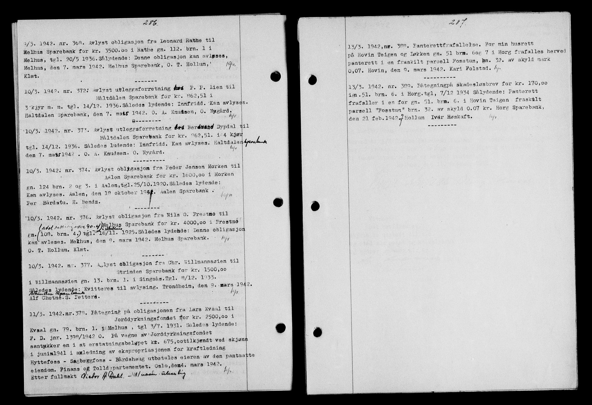 Gauldal sorenskriveri, SAT/A-0014/1/2/2C/L0054: Pantebok nr. 59, 1941-1942, Dagboknr: 368/1942