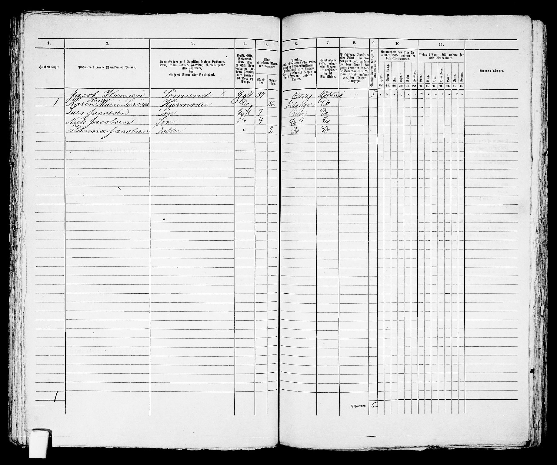 RA, Folketelling 1865 for 0804P Brevik prestegjeld, 1865, s. 259