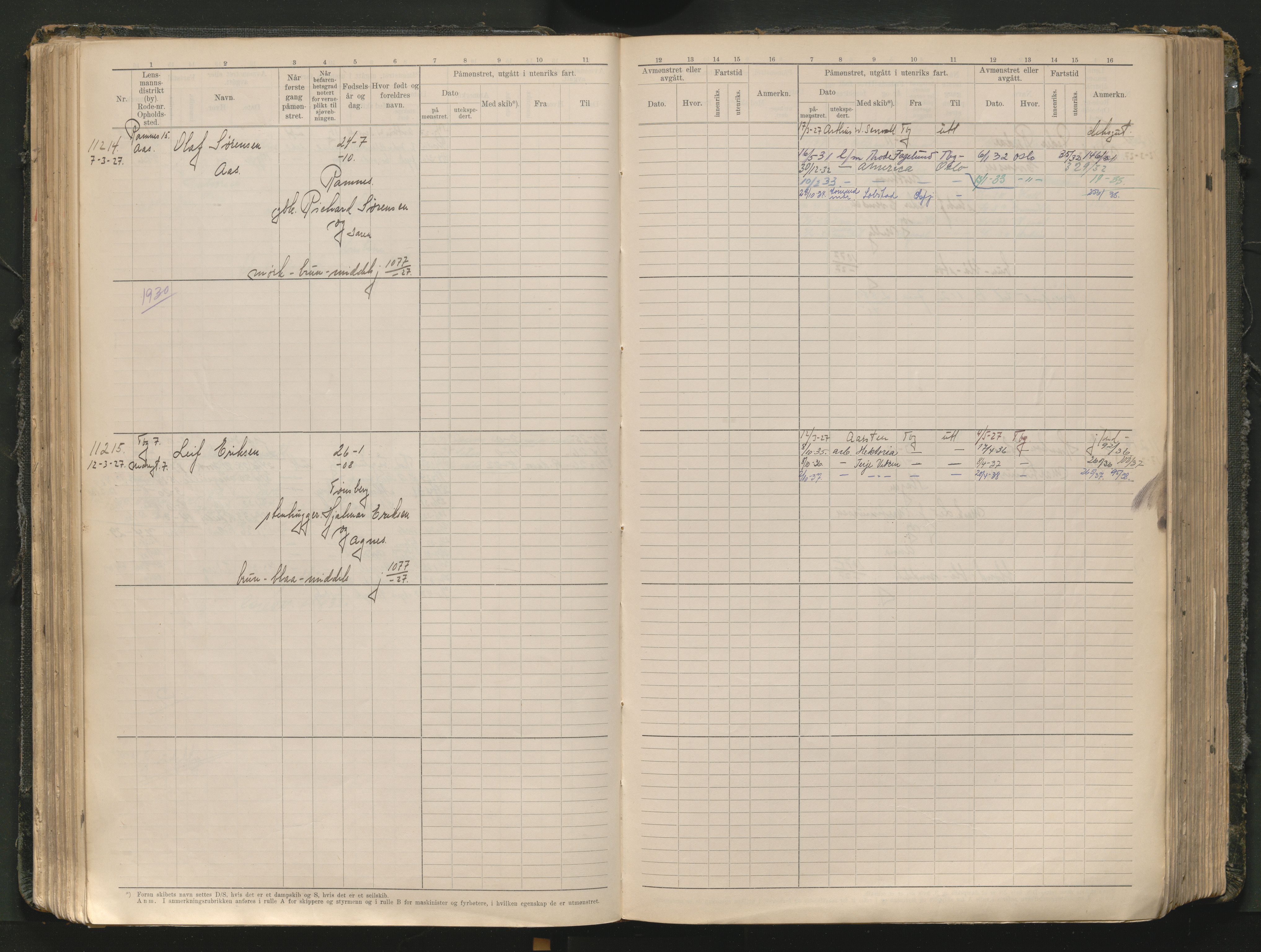 Tønsberg innrulleringskontor, AV/SAKO-A-786/F/Fc/Fcb/L0012: Hovedrulle Patent nr. 10828-12216, 1925-1948