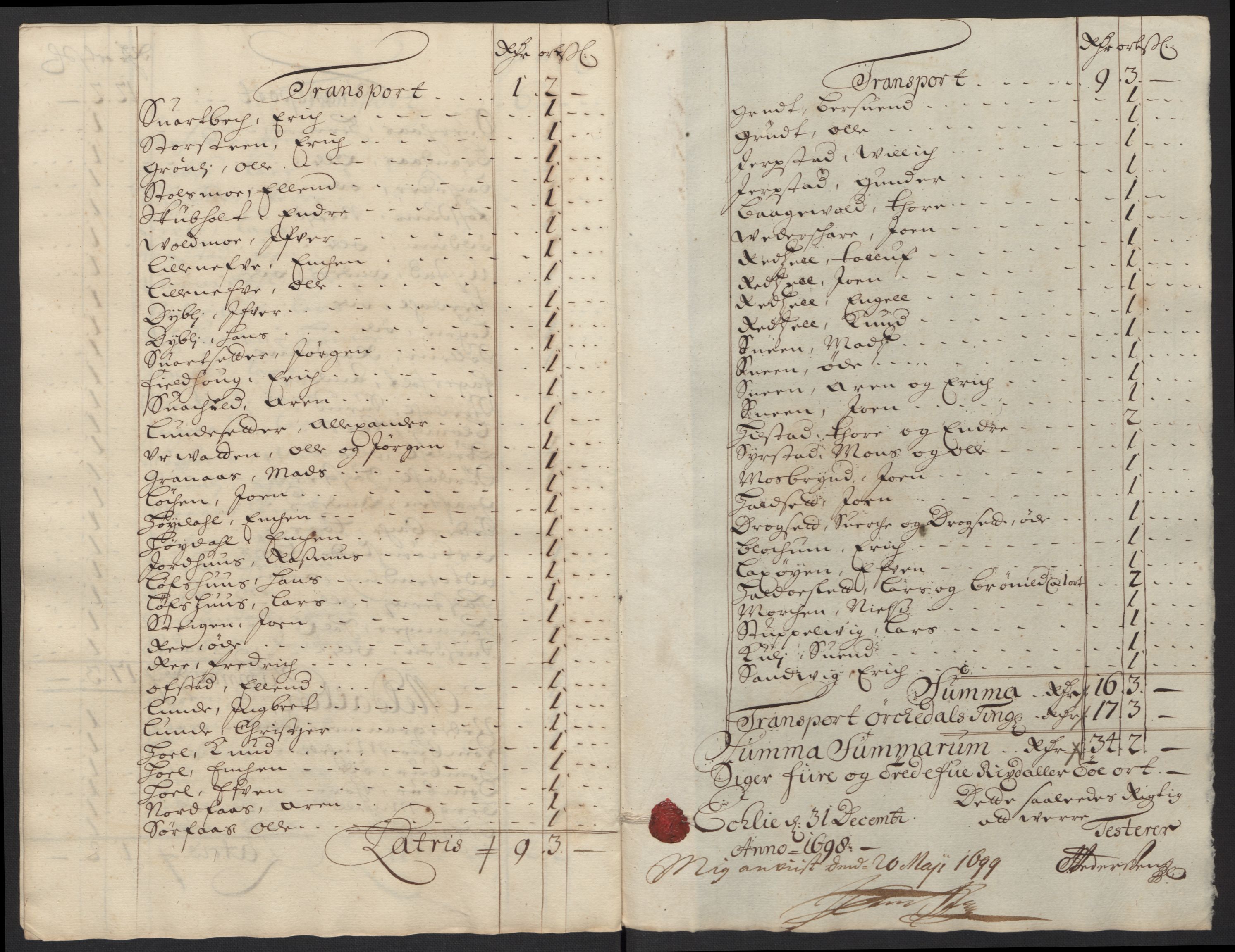 Rentekammeret inntil 1814, Reviderte regnskaper, Fogderegnskap, AV/RA-EA-4092/R60/L3948: Fogderegnskap Orkdal og Gauldal, 1698, s. 180