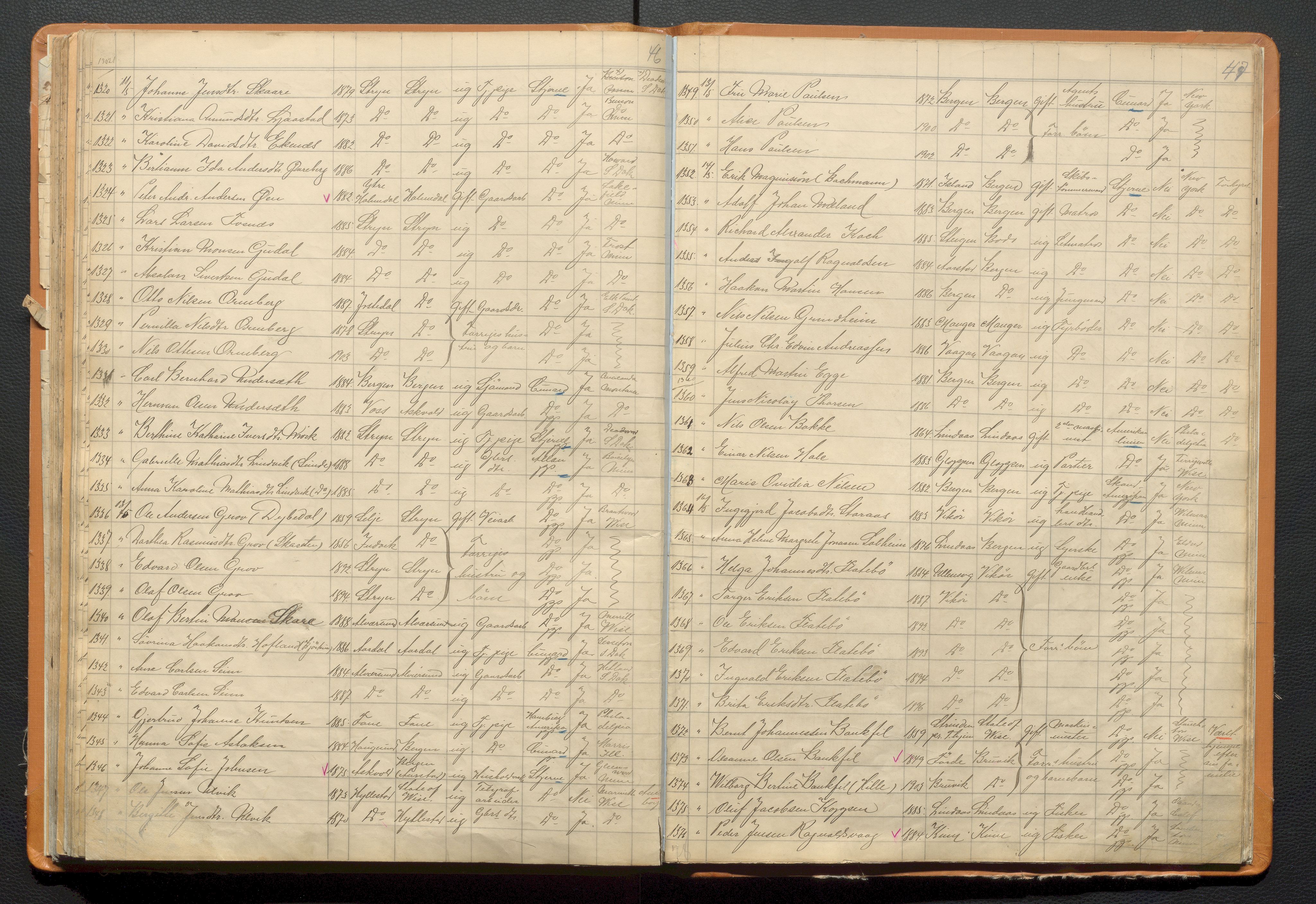 Bergen politikammer / politidistrikt, AV/SAB-A-60401/J.a/J.ab/L0005: Emigranter til Amerika, 1903-1904, s. 46-47