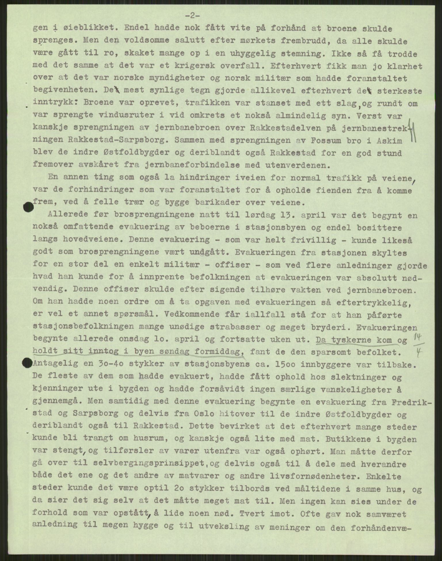 Forsvaret, Forsvarets krigshistoriske avdeling, RA/RAFA-2017/Y/Ya/L0013: II-C-11-31 - Fylkesmenn.  Rapporter om krigsbegivenhetene 1940., 1940, s. 119