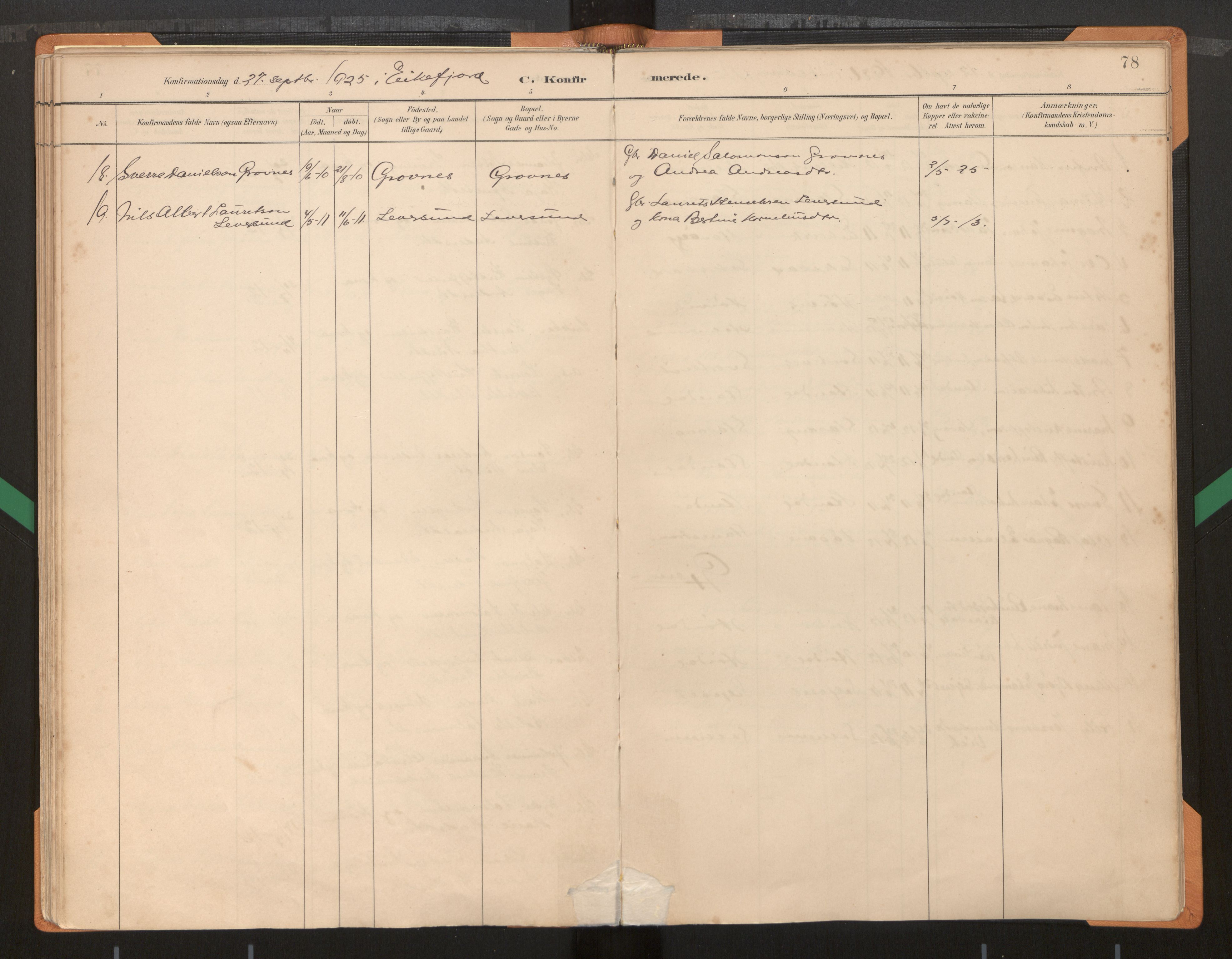 Kinn sokneprestembete, AV/SAB-A-80801/H/Haa/Haad/L0004: Ministerialbok nr. D 4, 1883-1944, s. 78