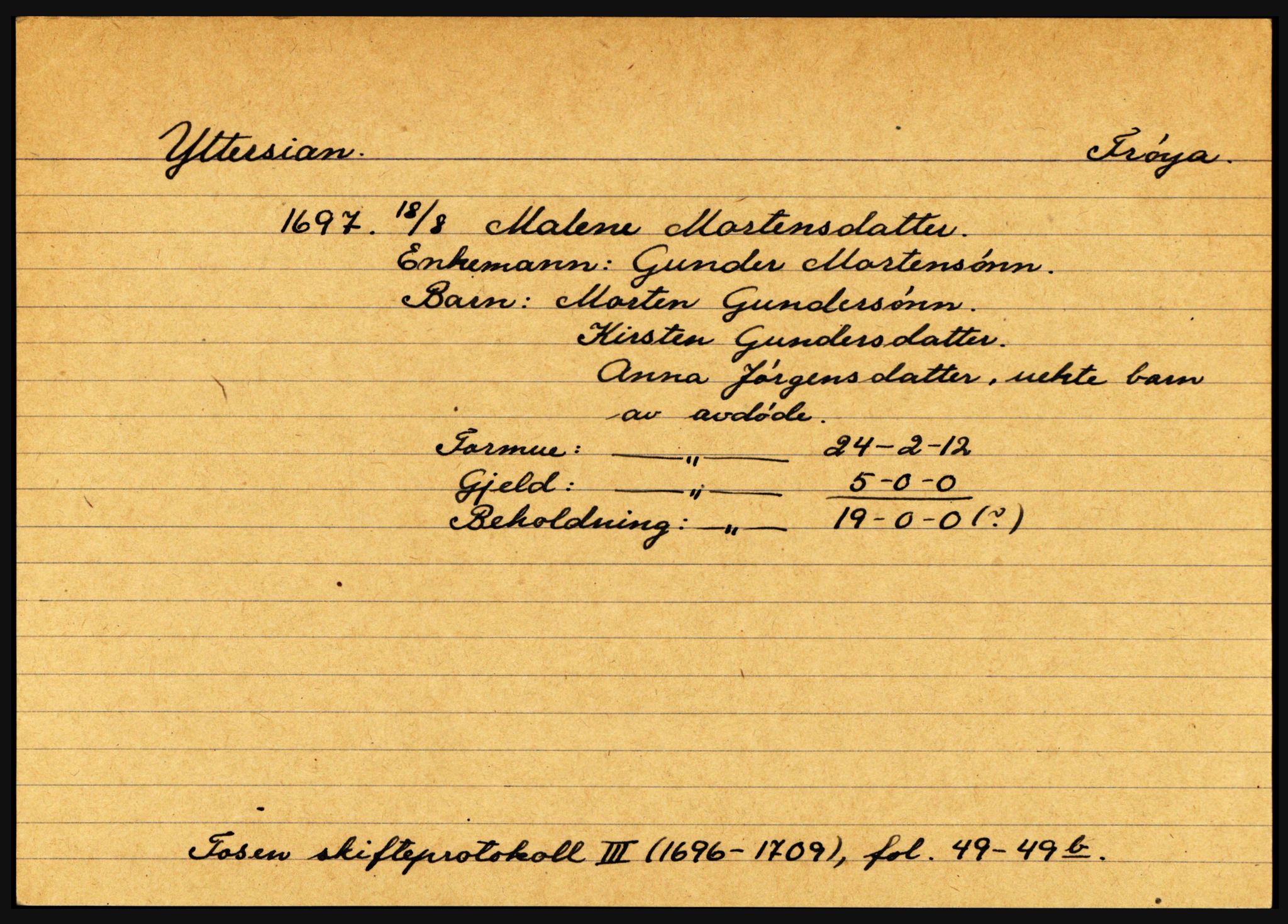 Fosen sorenskriveri, AV/SAT-A-1107/1/3, 1681-1823, s. 7101