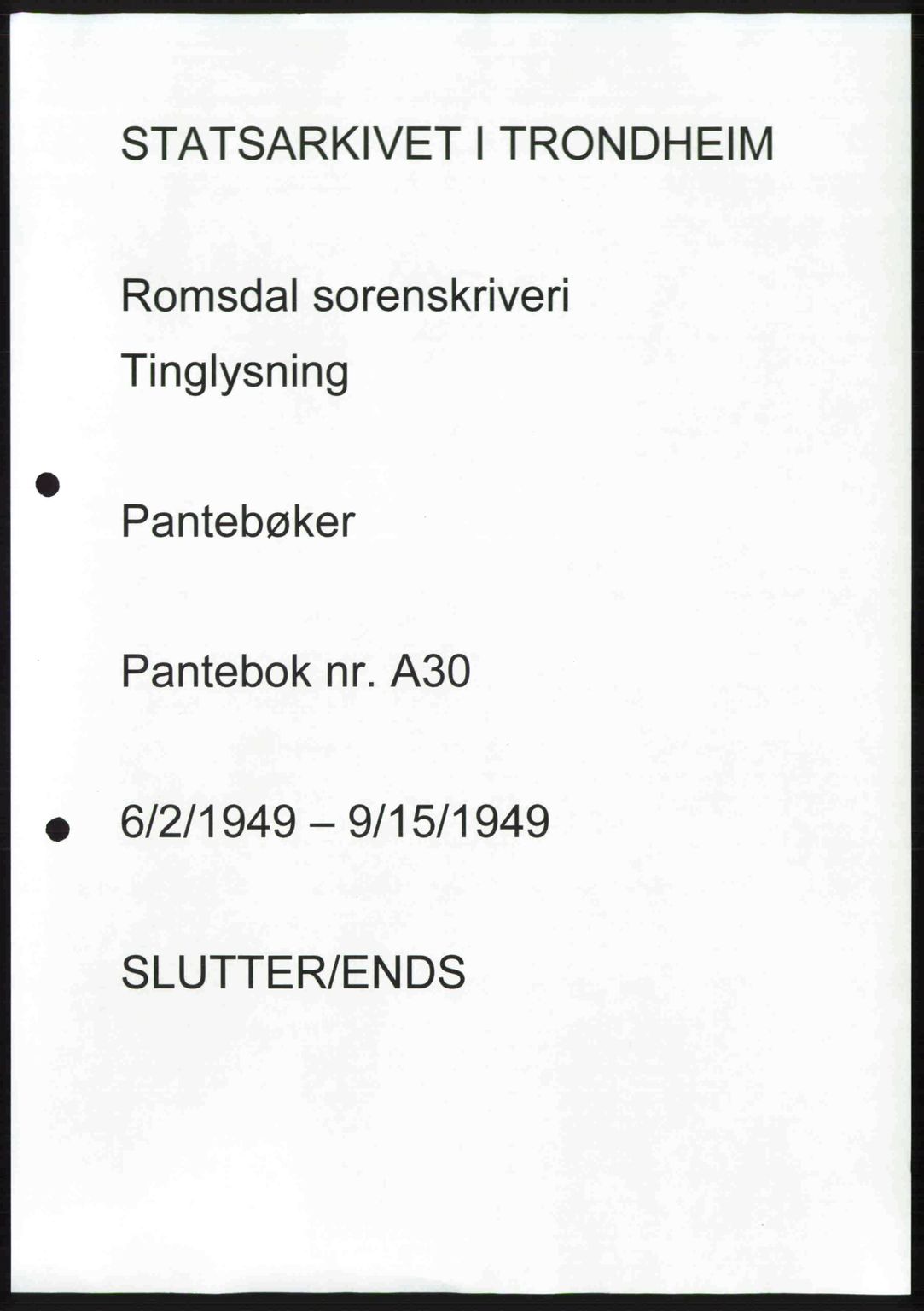 Romsdal sorenskriveri, AV/SAT-A-4149/1/2/2C: Pantebok nr. A30, 1949-1949, Tingl.dato: 15.09.1949