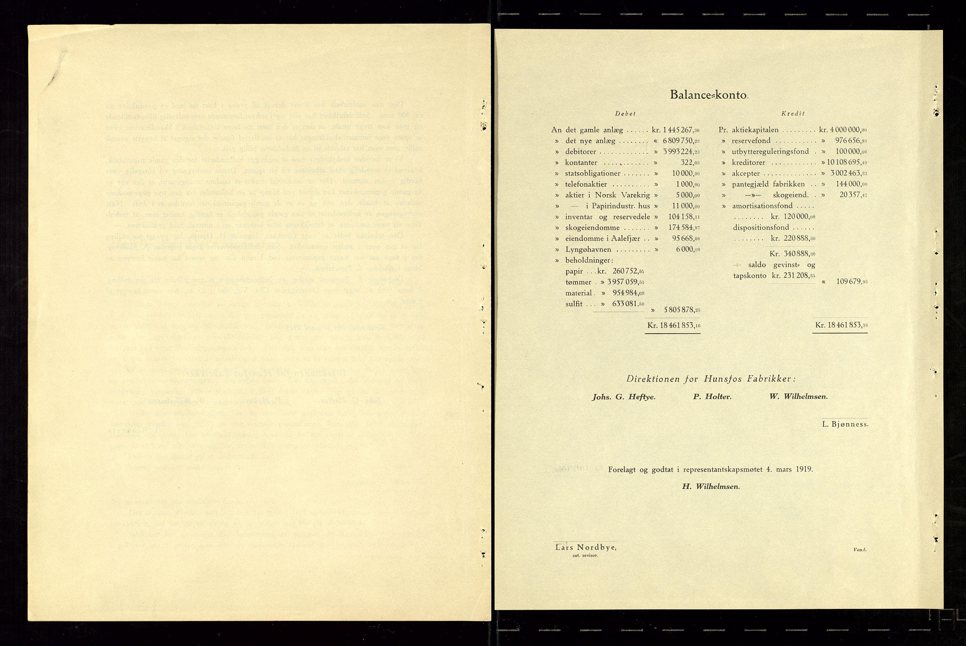 Hunsfos fabrikker, SAK/D/1440/01/L0001/0003: Vedtekter, anmeldelser og årsberetninger / Årsberetninger og regnskap, 1918-1989, s. 8