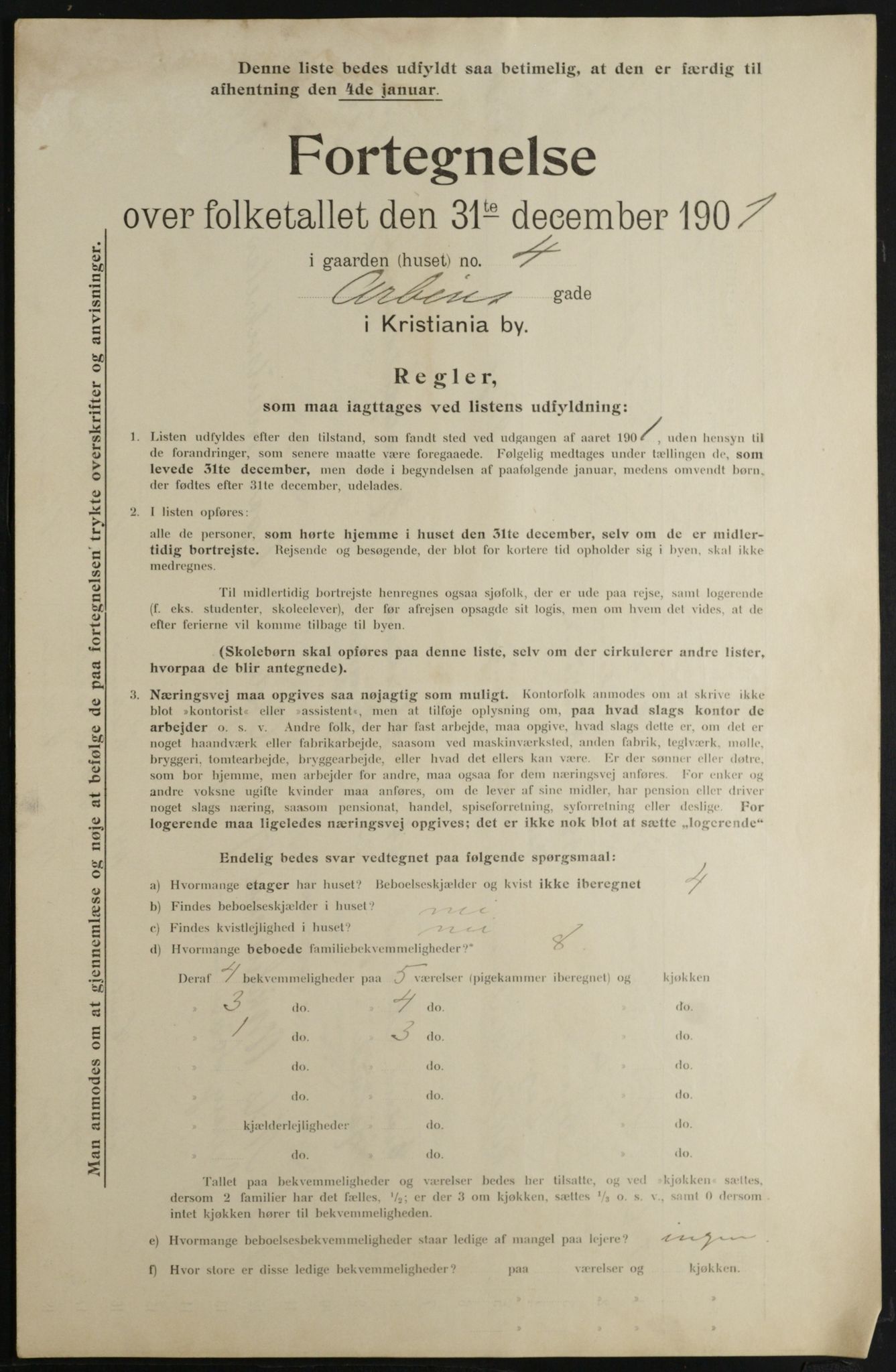 OBA, Kommunal folketelling 31.12.1901 for Kristiania kjøpstad, 1901, s. 349