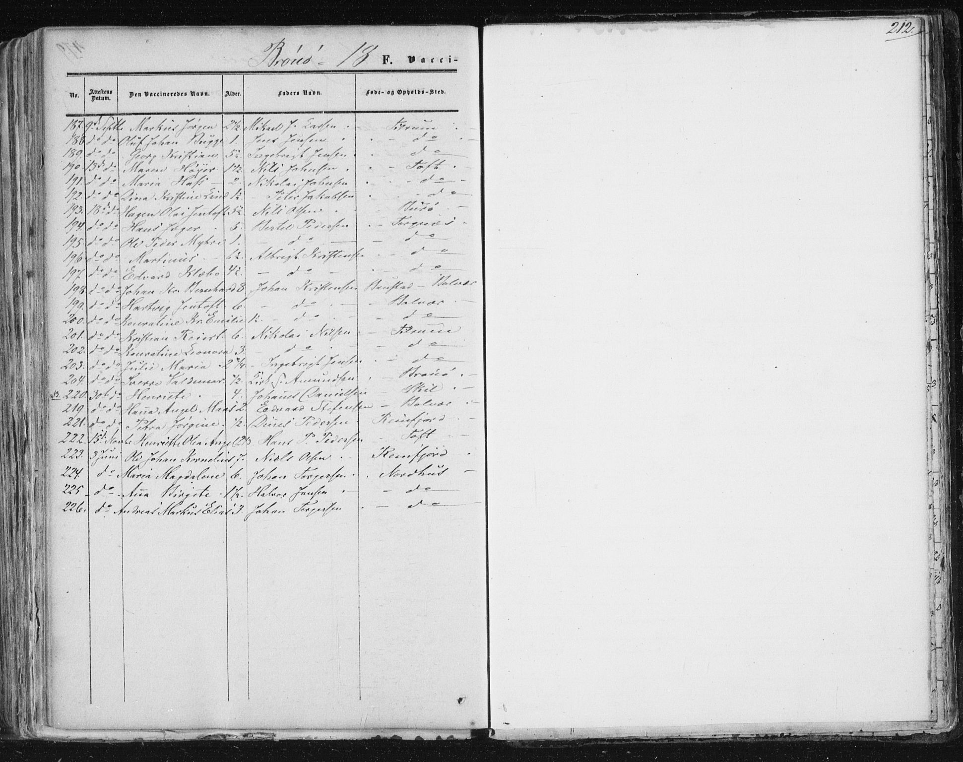 Ministerialprotokoller, klokkerbøker og fødselsregistre - Nordland, AV/SAT-A-1459/813/L0198: Ministerialbok nr. 813A08, 1834-1874, s. 212