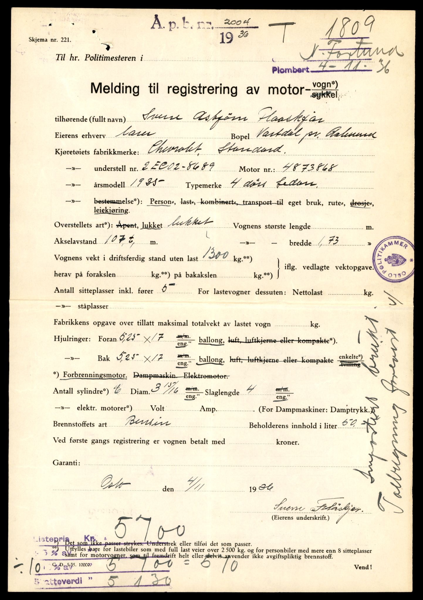 Møre og Romsdal vegkontor - Ålesund trafikkstasjon, AV/SAT-A-4099/F/Fe/L0049: Registreringskort for kjøretøy T 14864 - T 18613, 1927-1998, s. 2661