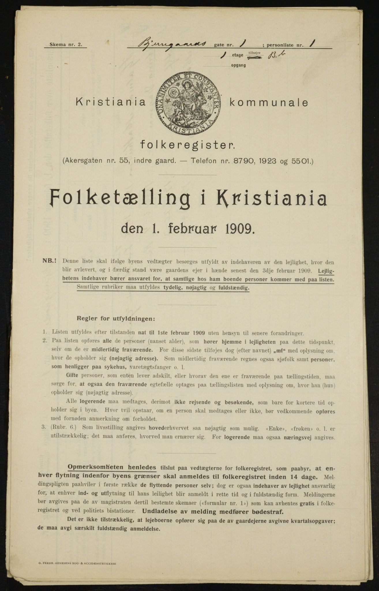 OBA, Kommunal folketelling 1.2.1909 for Kristiania kjøpstad, 1909, s. 5100