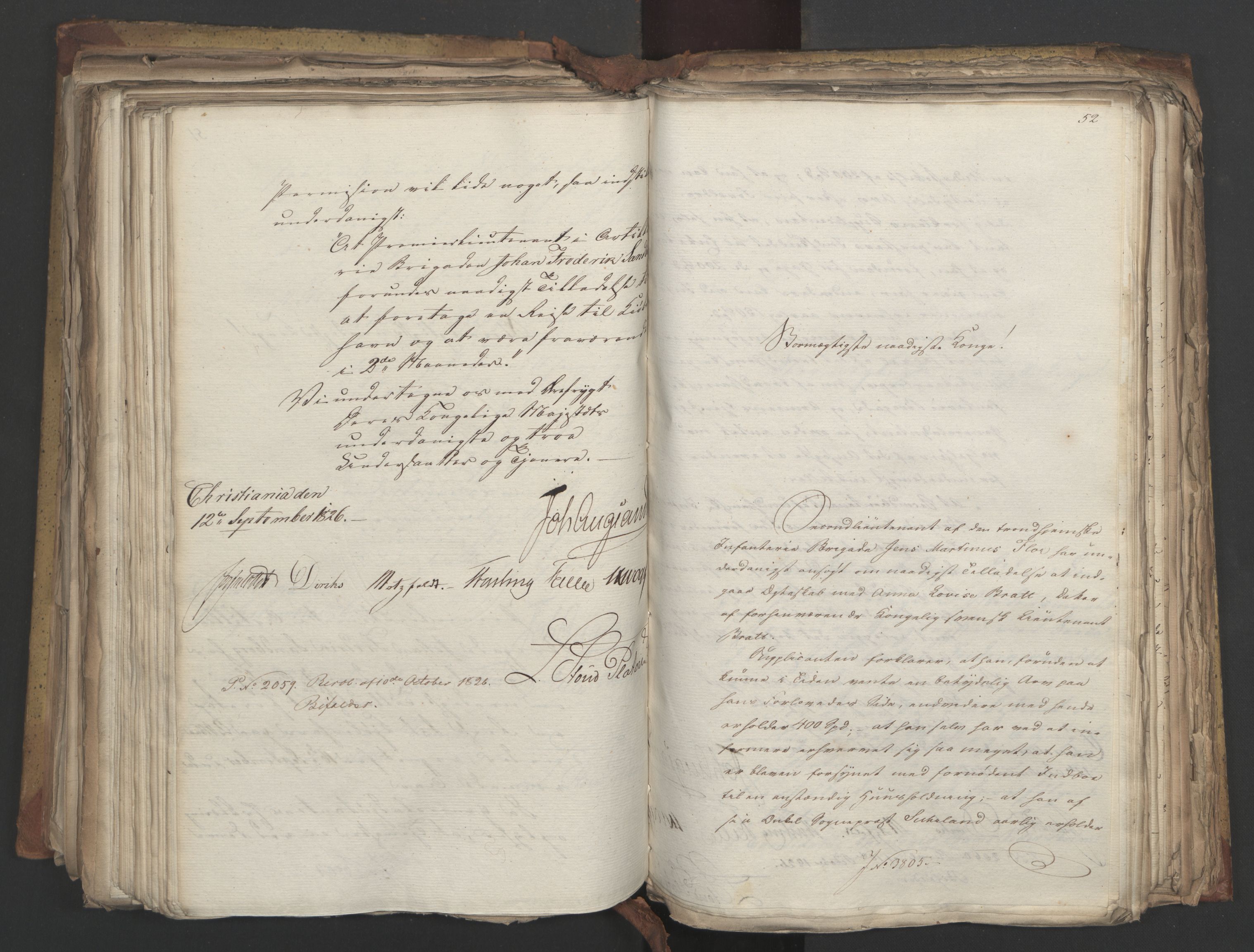 Statsrådsavdelingen i Stockholm, AV/RA-S-1003/D/Da/L0048: Regjeringsinnstillinger nr. 3600-3859, 1826, s. 377