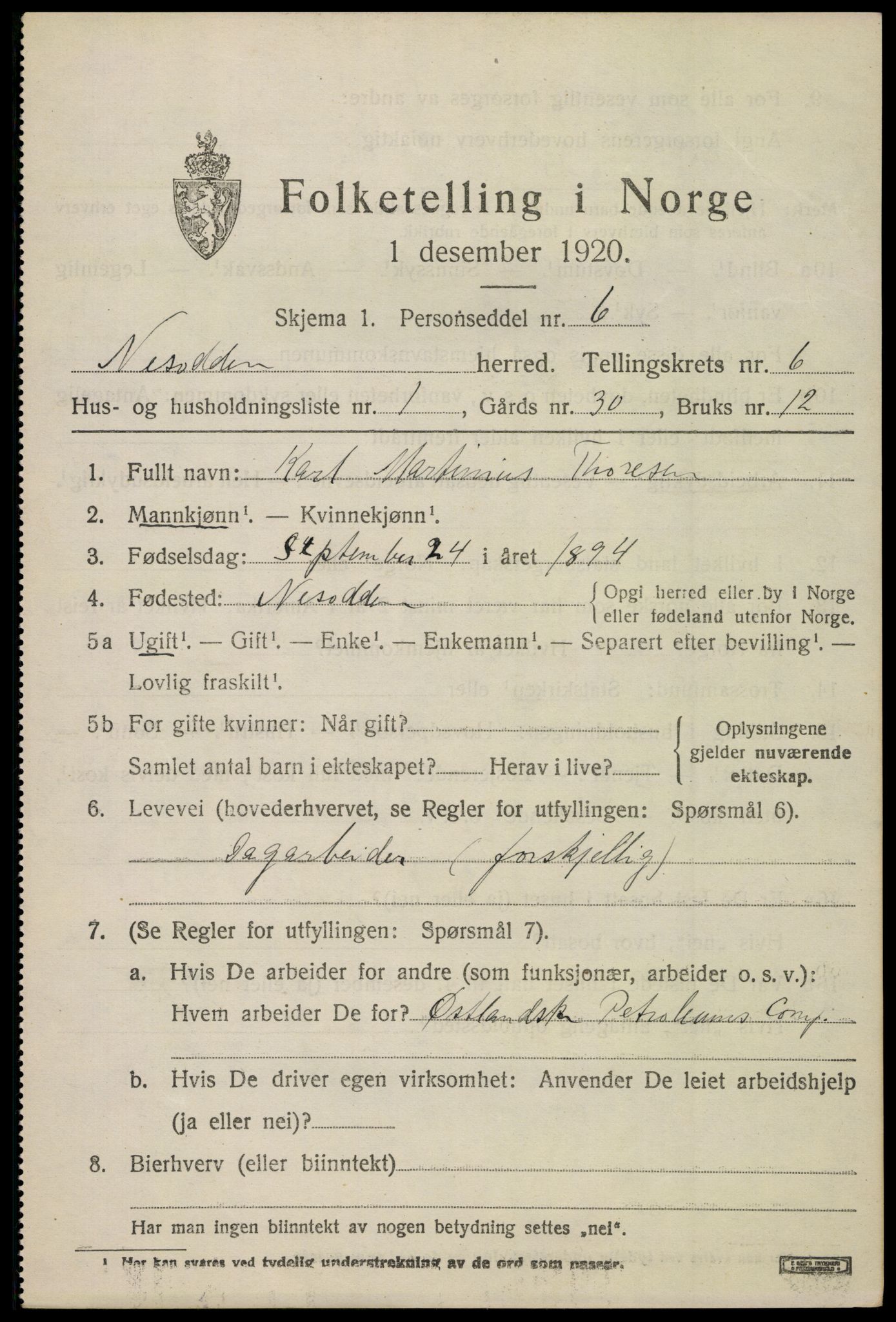 SAO, Folketelling 1920 for 0216 Nesodden herred, 1920, s. 5357