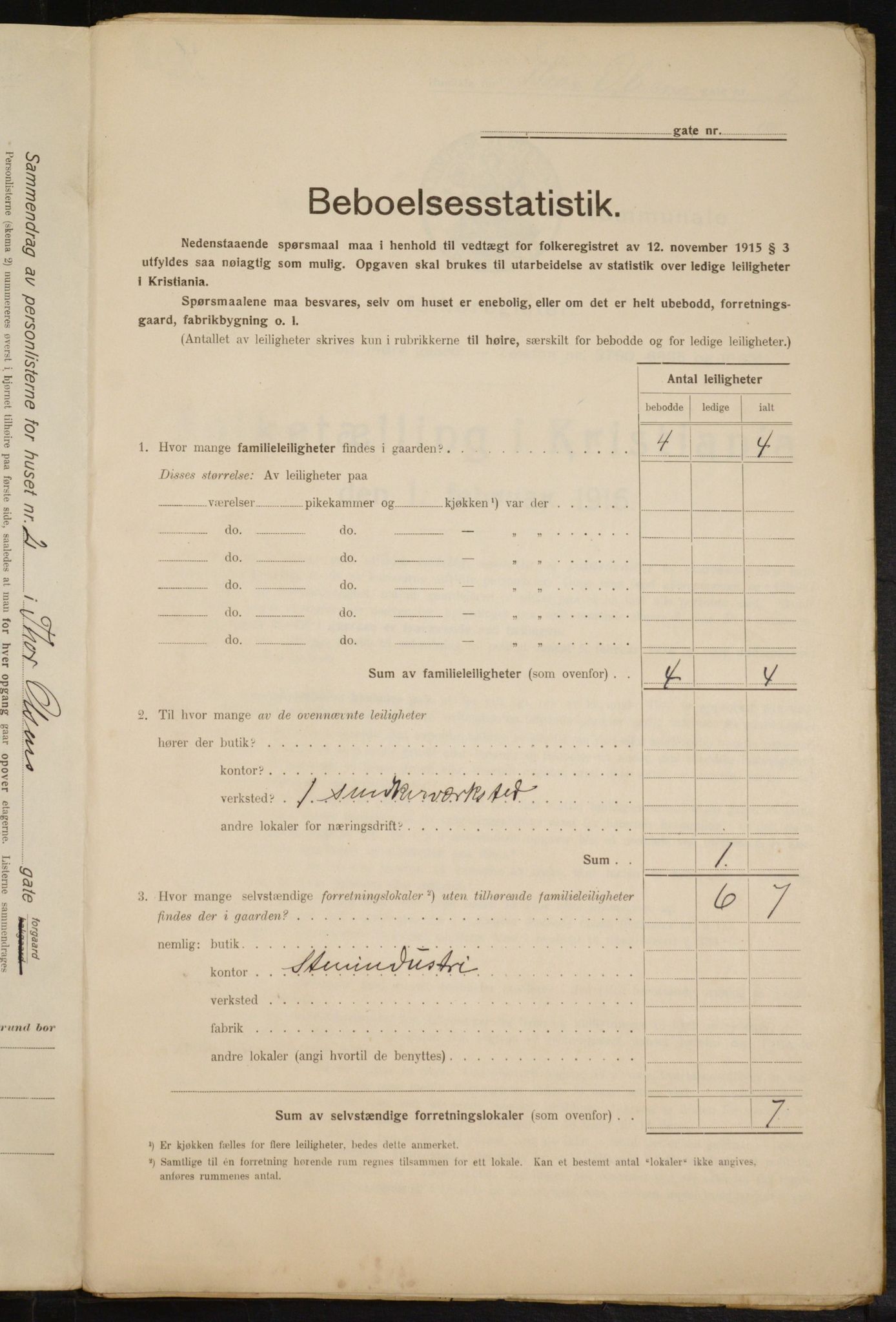 OBA, Kommunal folketelling 1.2.1916 for Kristiania, 1916, s. 112350