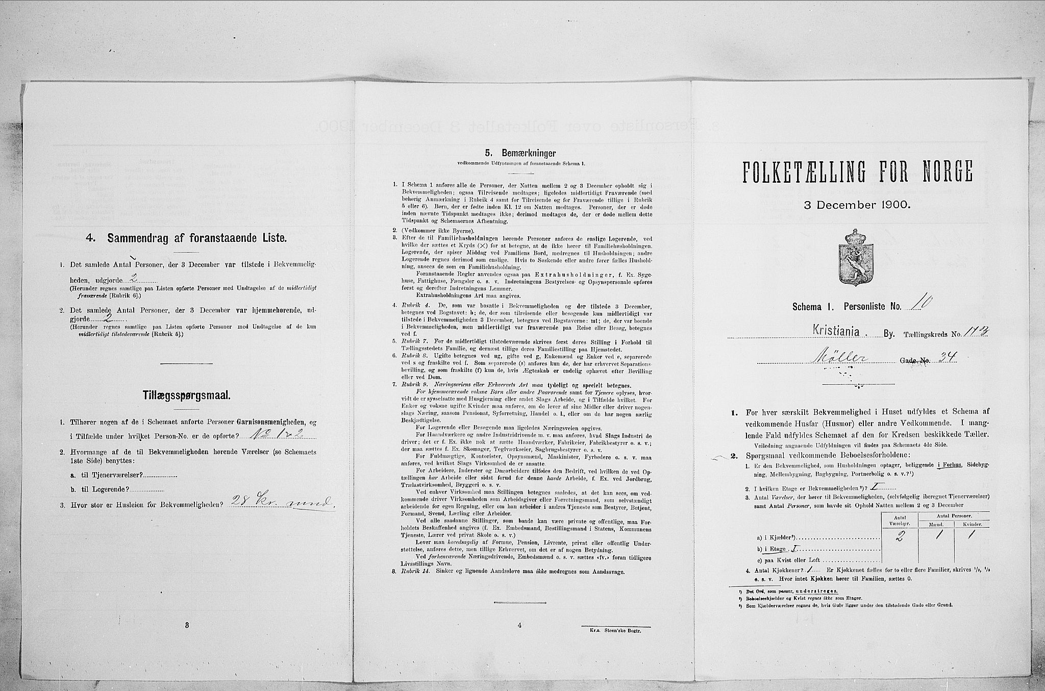SAO, Folketelling 1900 for 0301 Kristiania kjøpstad, 1900, s. 62174