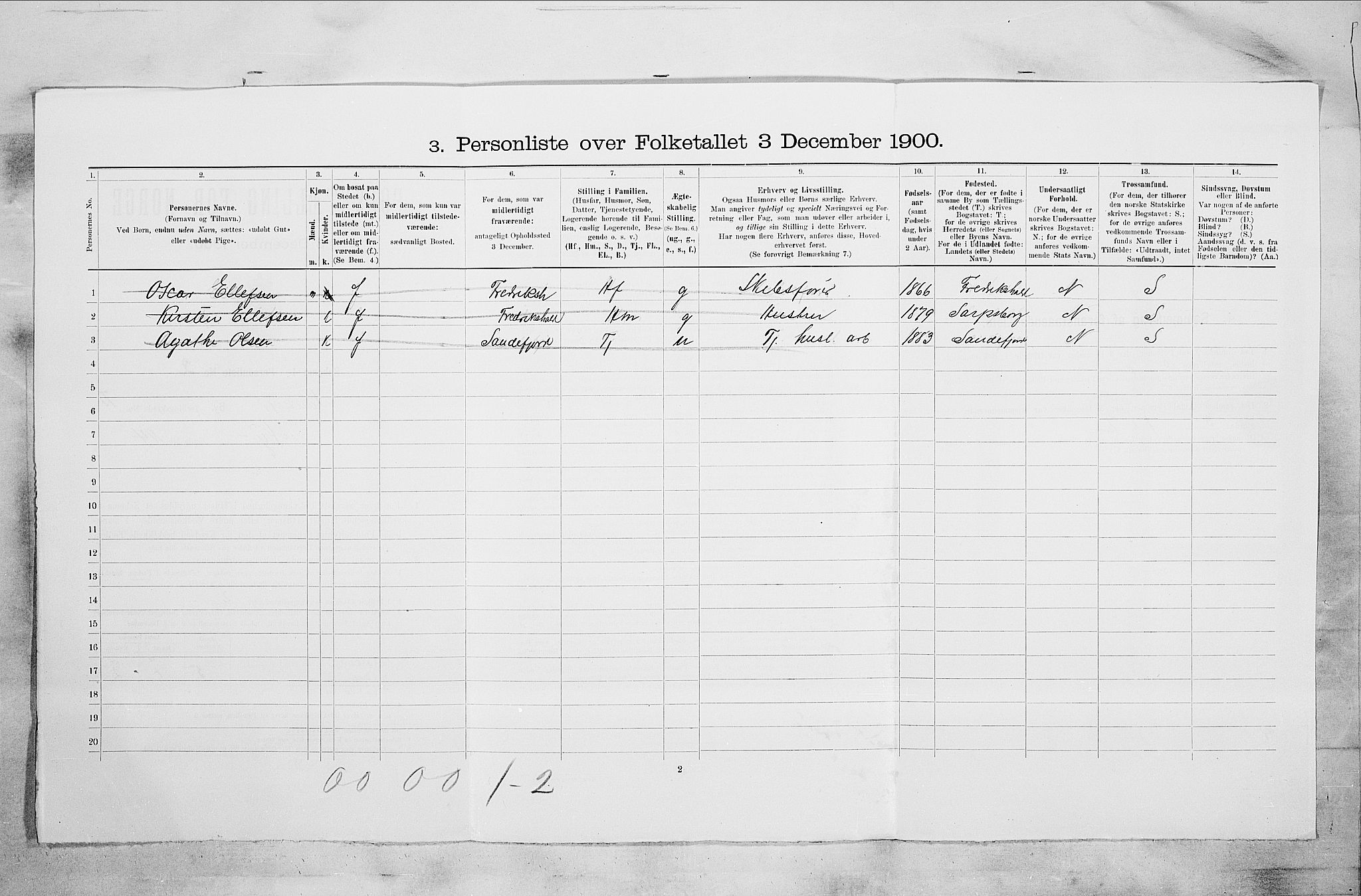 RA, Folketelling 1900 for 0706 Sandefjord kjøpstad, 1900, s. 1758