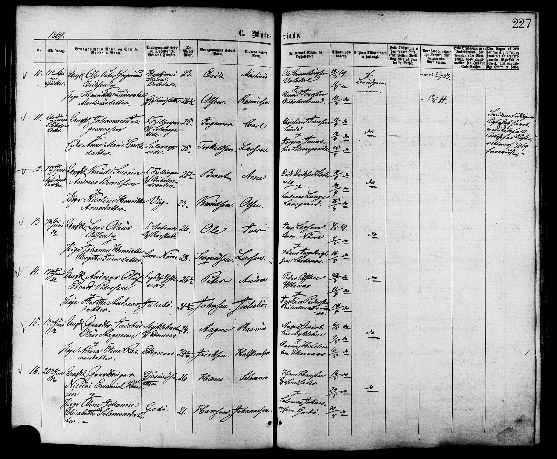 Ministerialprotokoller, klokkerbøker og fødselsregistre - Møre og Romsdal, AV/SAT-A-1454/528/L0399: Ministerialbok nr. 528A10, 1864-1879, s. 227