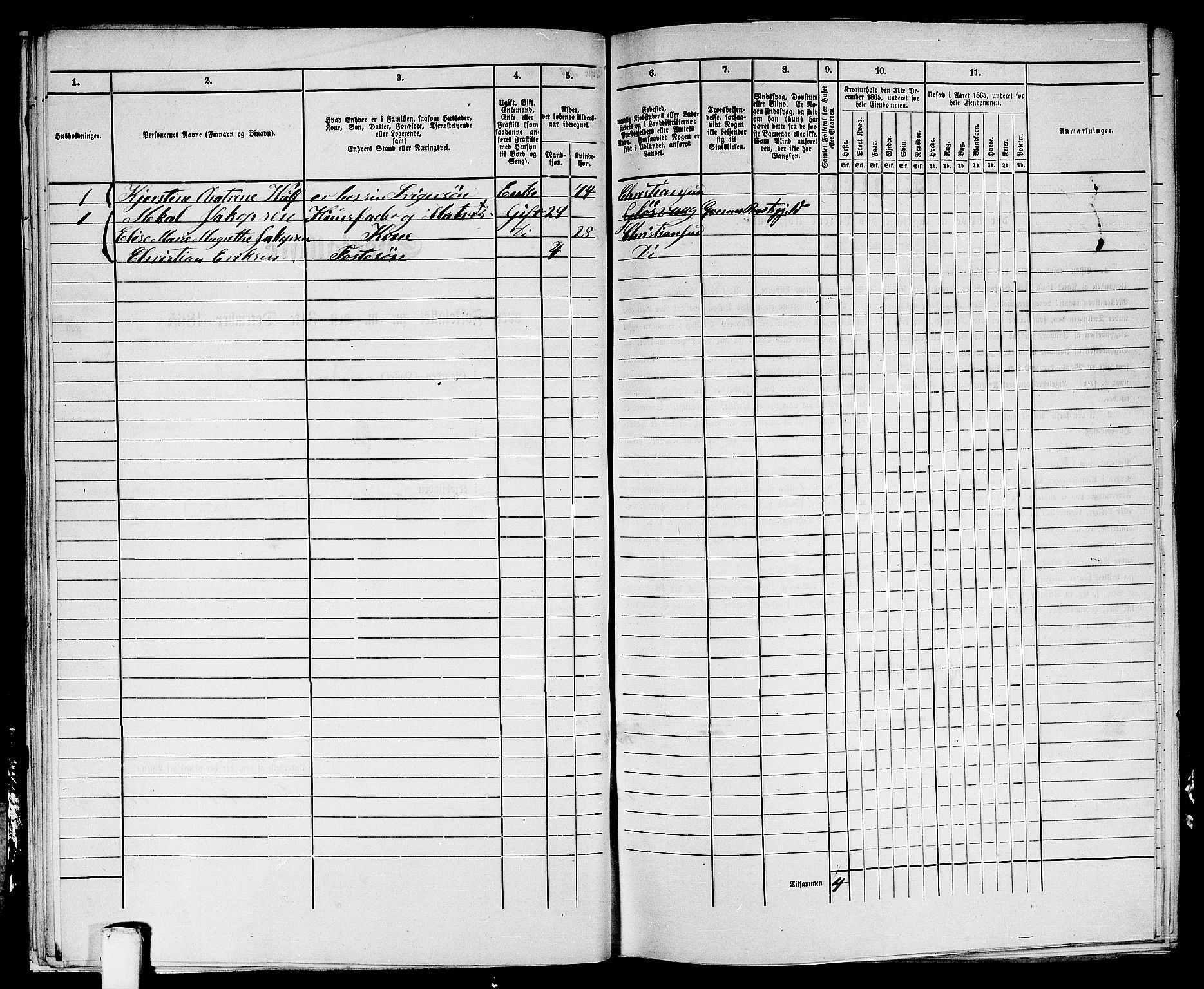 RA, Folketelling 1865 for 1503B Kristiansund prestegjeld, Kristiansund kjøpstad, 1865, s. 540